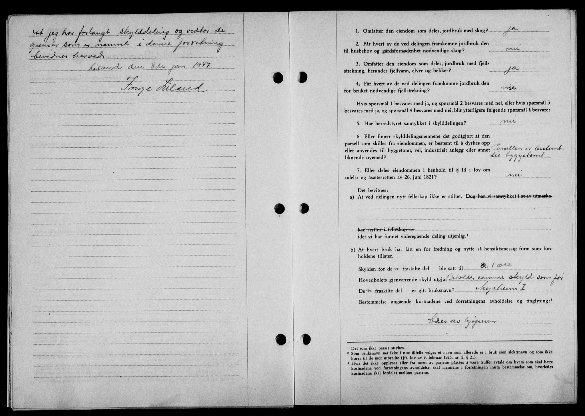 Lofoten sorenskriveri, SAT/A-0017/1/2/2C/L0015a: Mortgage book no. 15a, 1946-1947, Diary no: : 589/1947