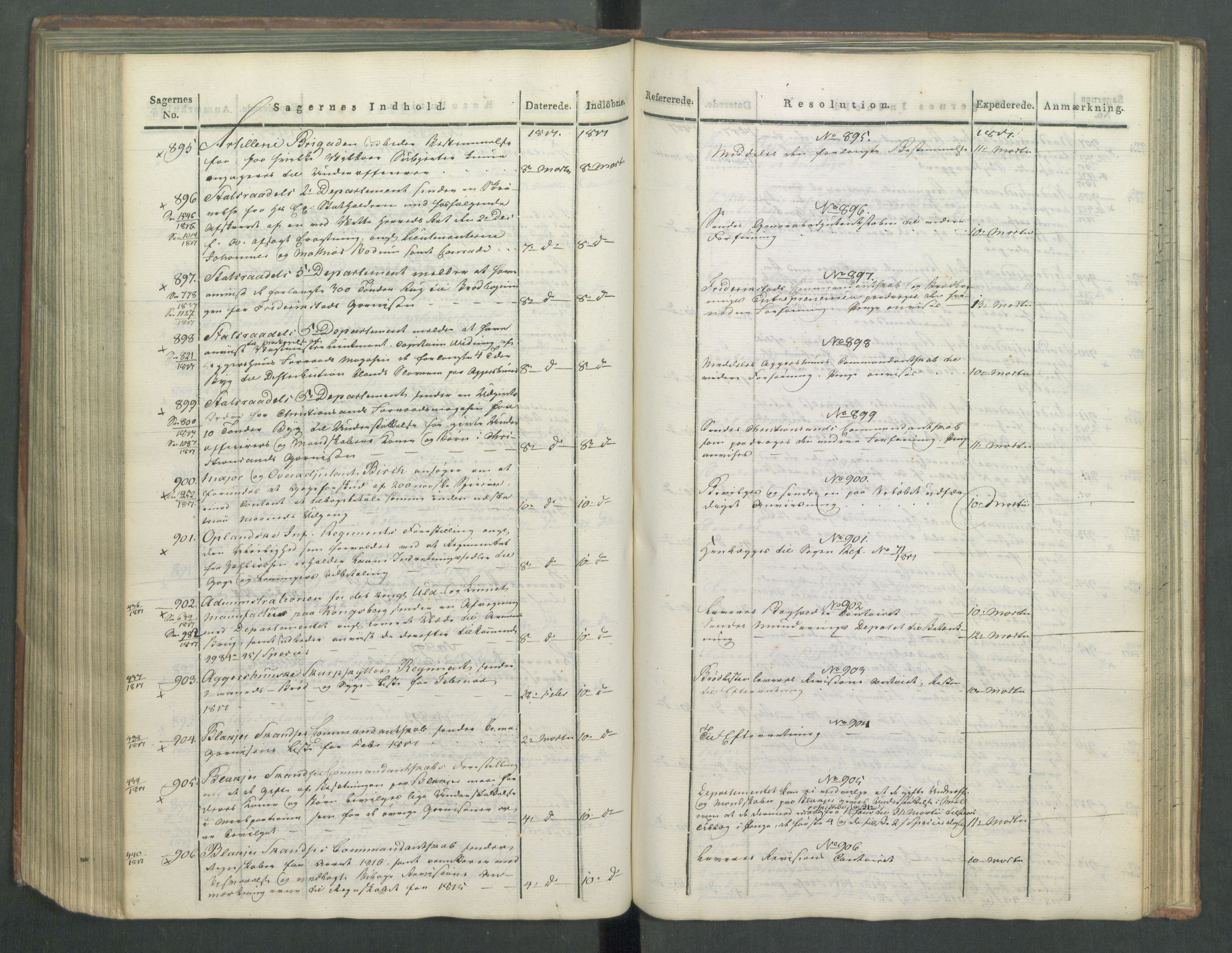 Armédepartementet, RA/RAFA-3493/C/Ca/L0009: 6. Departements Journal, 1816-1817