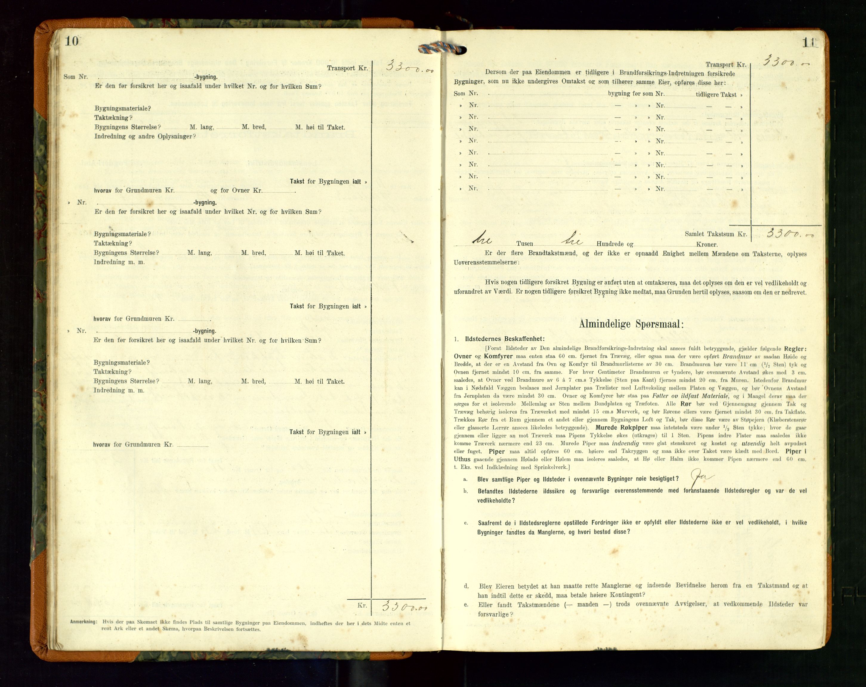 Hå lensmannskontor, AV/SAST-A-100456/Goa/L0004: Takstprotokoll (skjema), 1911-1926, p. 10-11