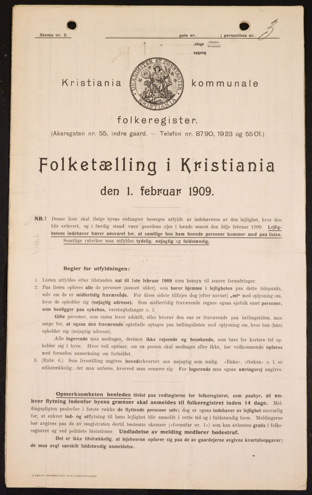 OBA, Municipal Census 1909 for Kristiania, 1909, p. 52207