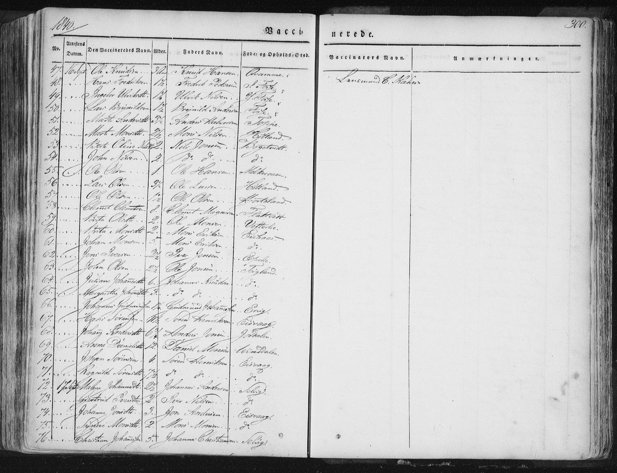 Hamre sokneprestembete, AV/SAB-A-75501/H/Ha/Haa/Haaa/L0012: Parish register (official) no. A 12, 1834-1845, p. 300