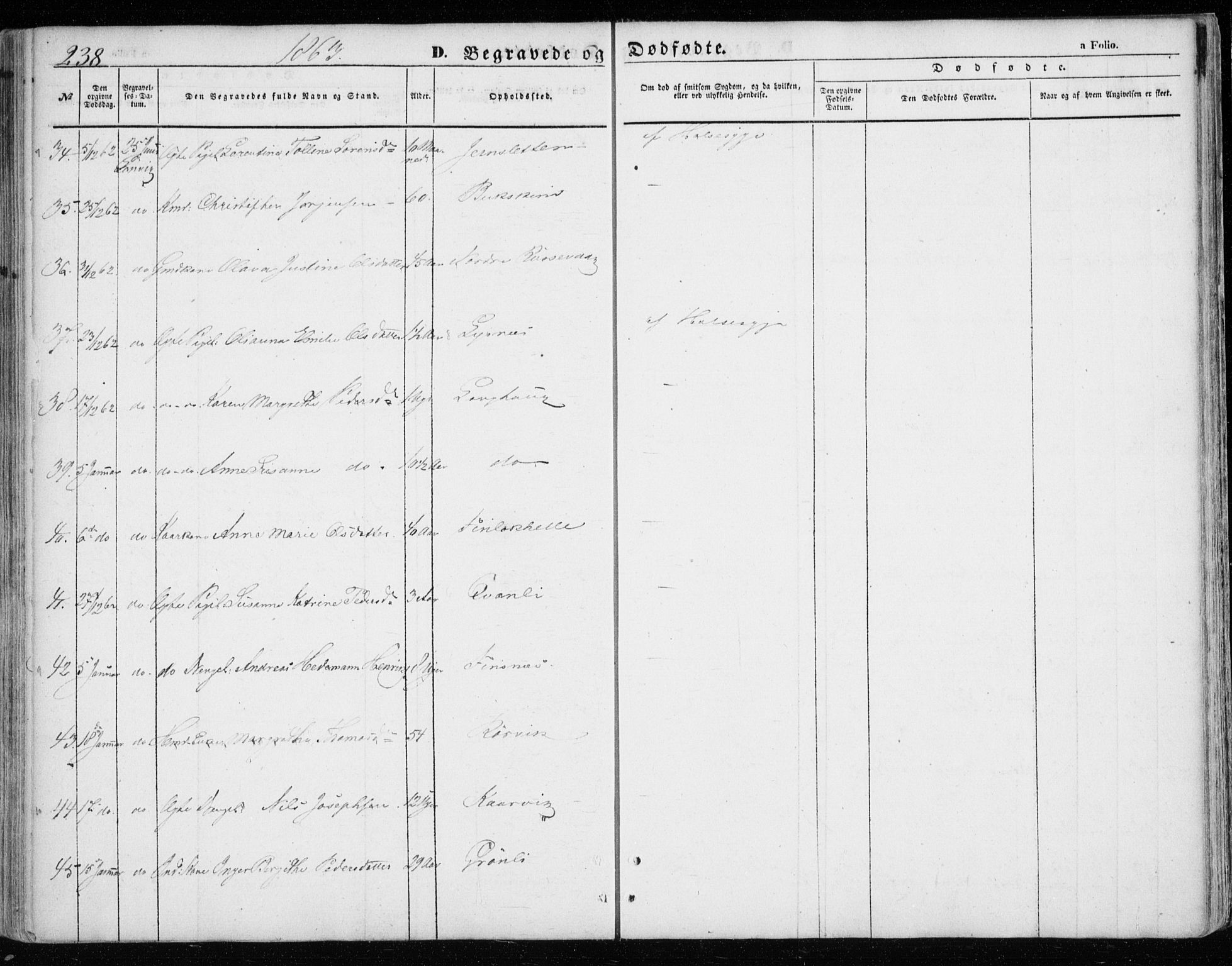 Lenvik sokneprestembete, SATØ/S-1310/H/Ha/Haa/L0007kirke: Parish register (official) no. 7, 1855-1865, p. 238