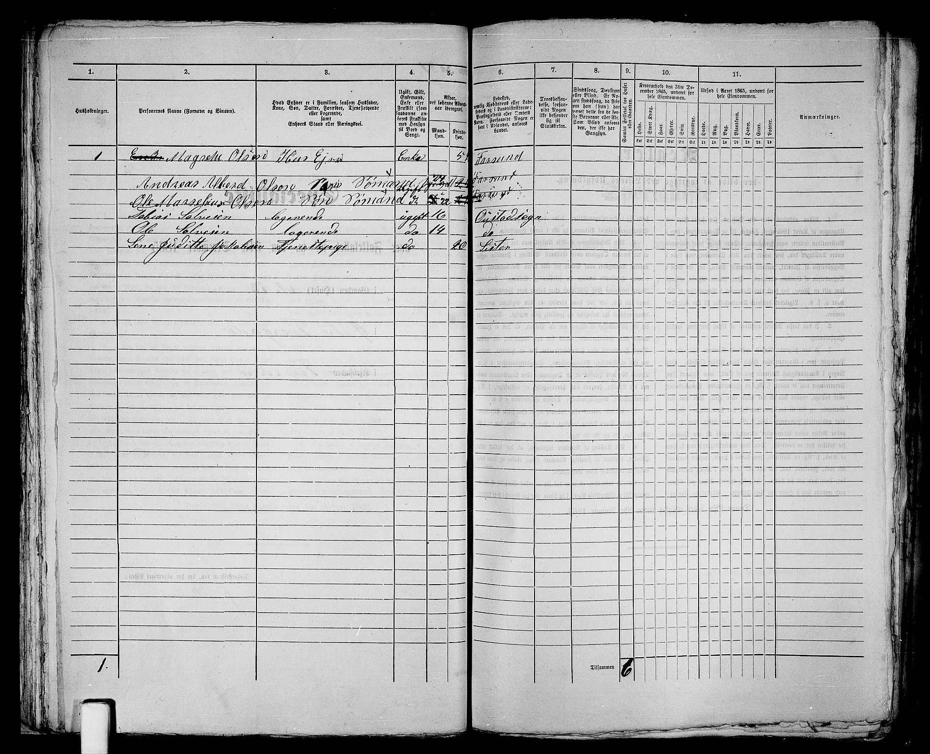 RA, 1865 census for Vanse/Farsund, 1865, p. 49