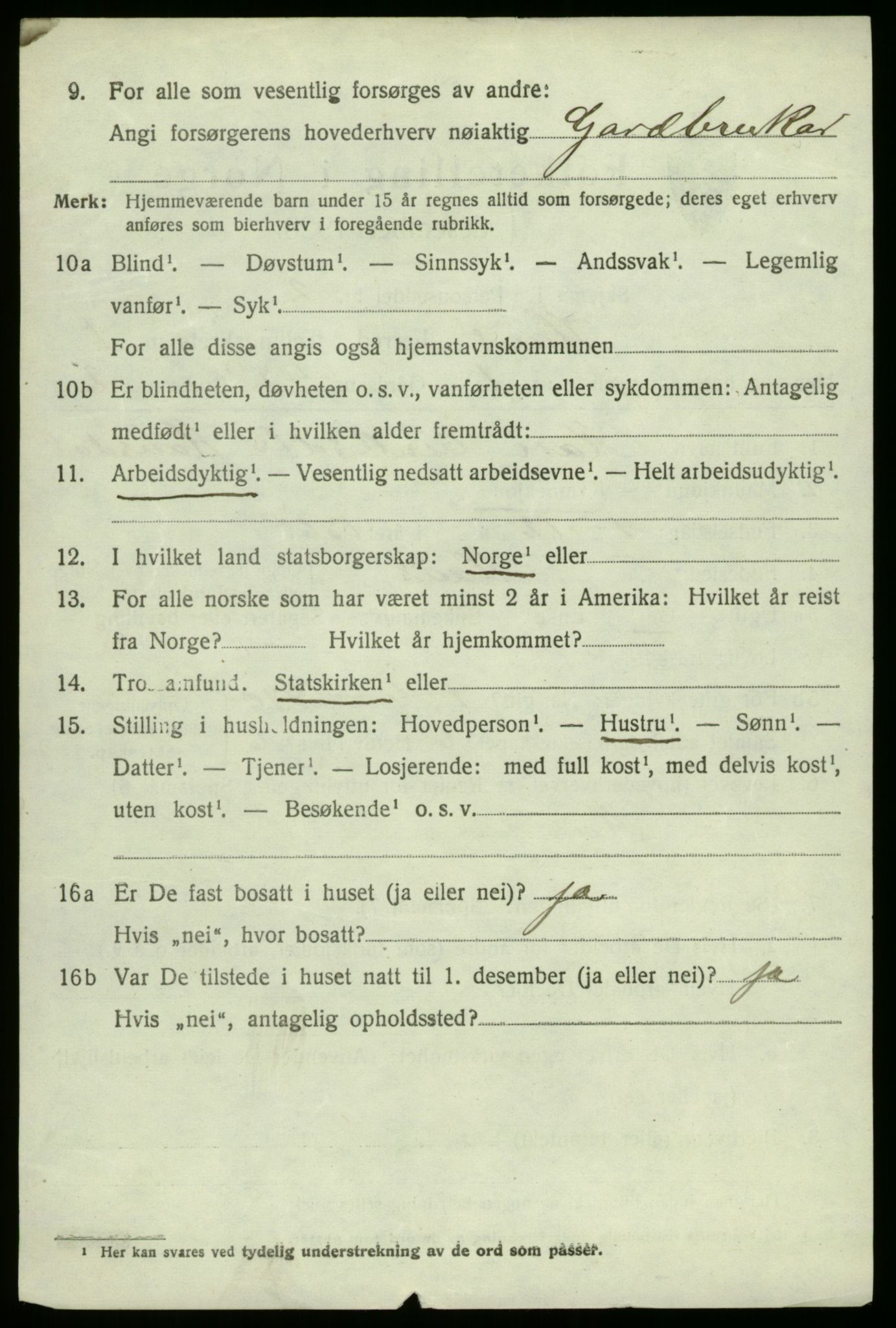 SAB, 1920 census for Haus, 1920, p. 1700