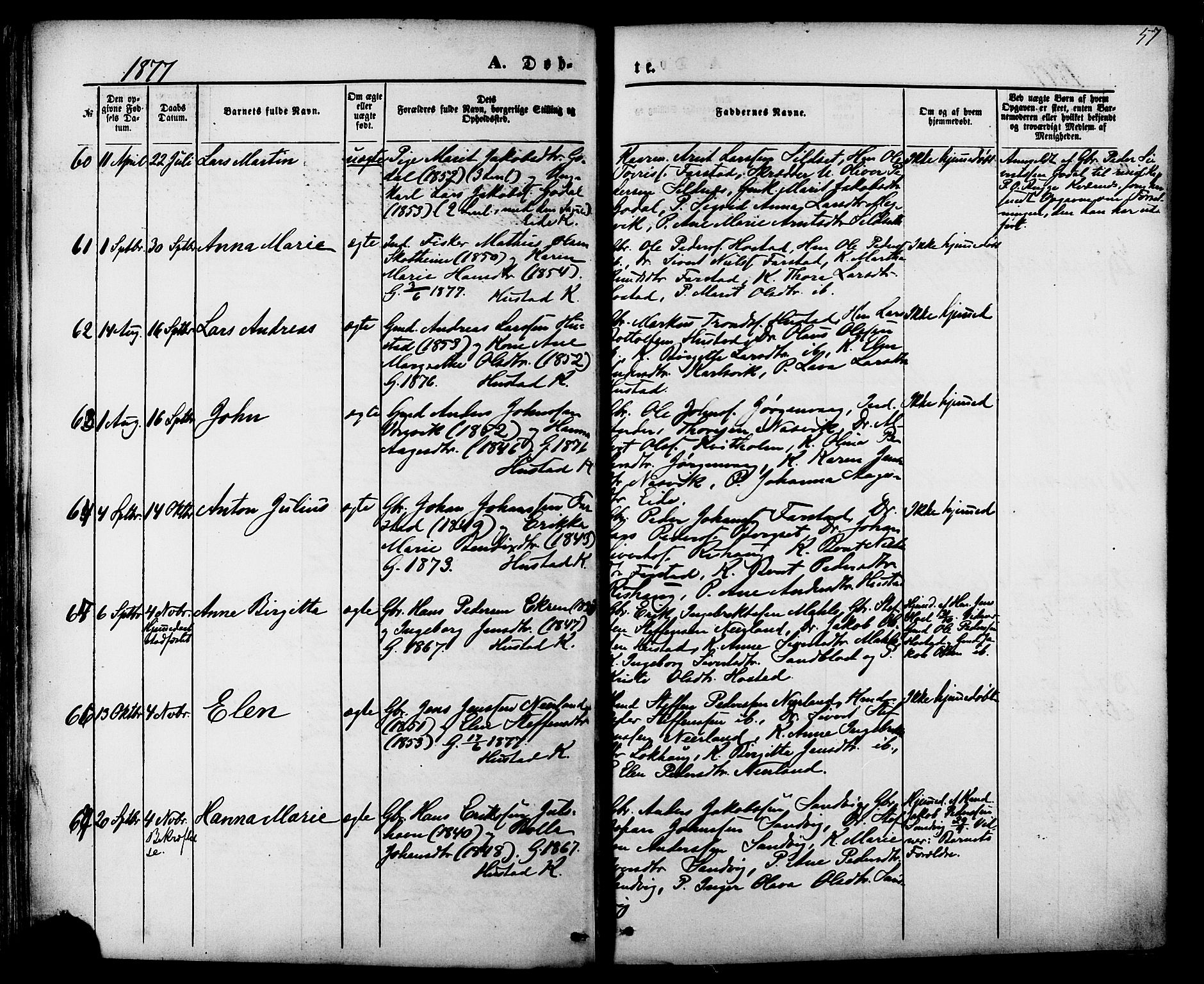 Ministerialprotokoller, klokkerbøker og fødselsregistre - Møre og Romsdal, AV/SAT-A-1454/566/L0768: Parish register (official) no. 566A07, 1869-1881, p. 57