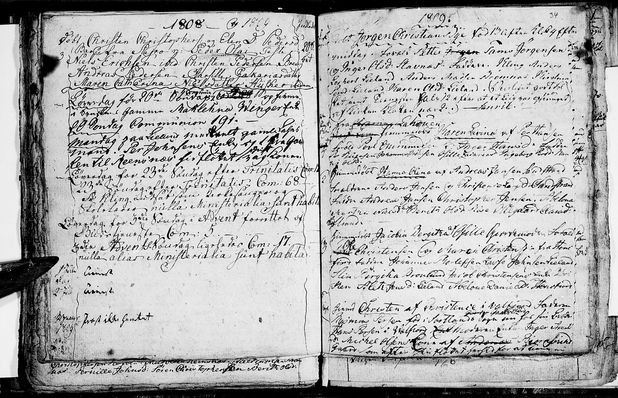 Ministerialprotokoller, klokkerbøker og fødselsregistre - Nordland, AV/SAT-A-1459/895/L1367: Parish register (official) no. 895A02, 1795-1811, p. 34