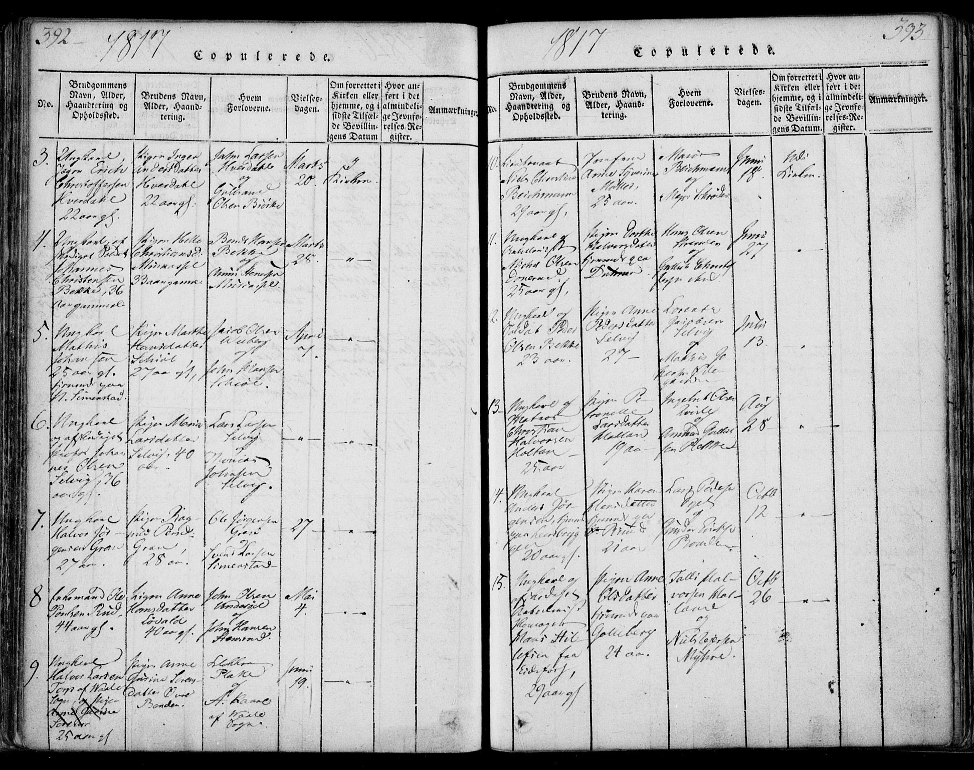 Sande Kirkebøker, SAKO/A-53/F/Fa/L0003: Parish register (official) no. 3, 1814-1847, p. 392-393