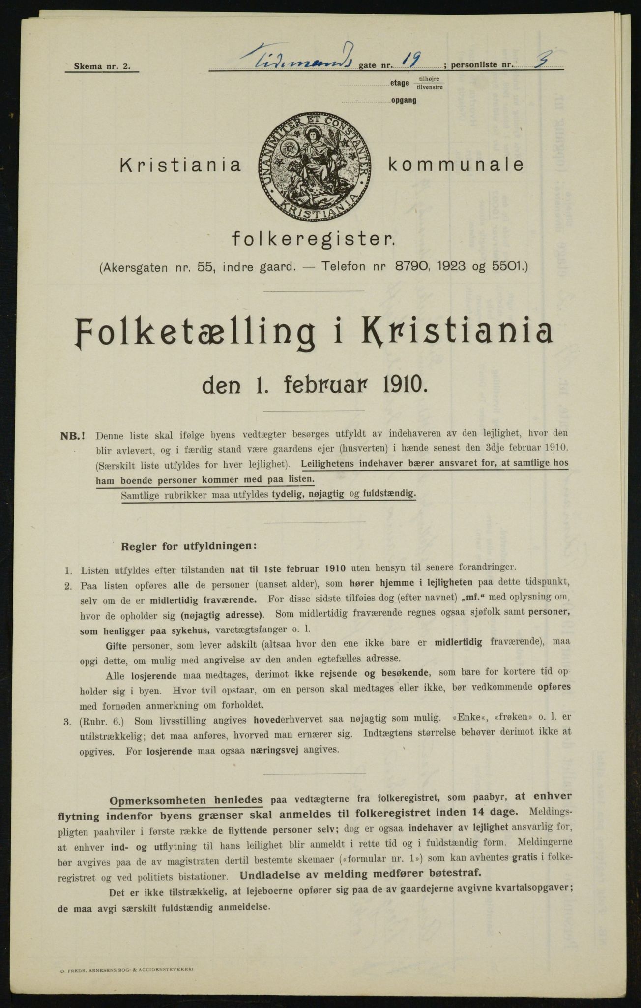 OBA, Municipal Census 1910 for Kristiania, 1910, p. 105734