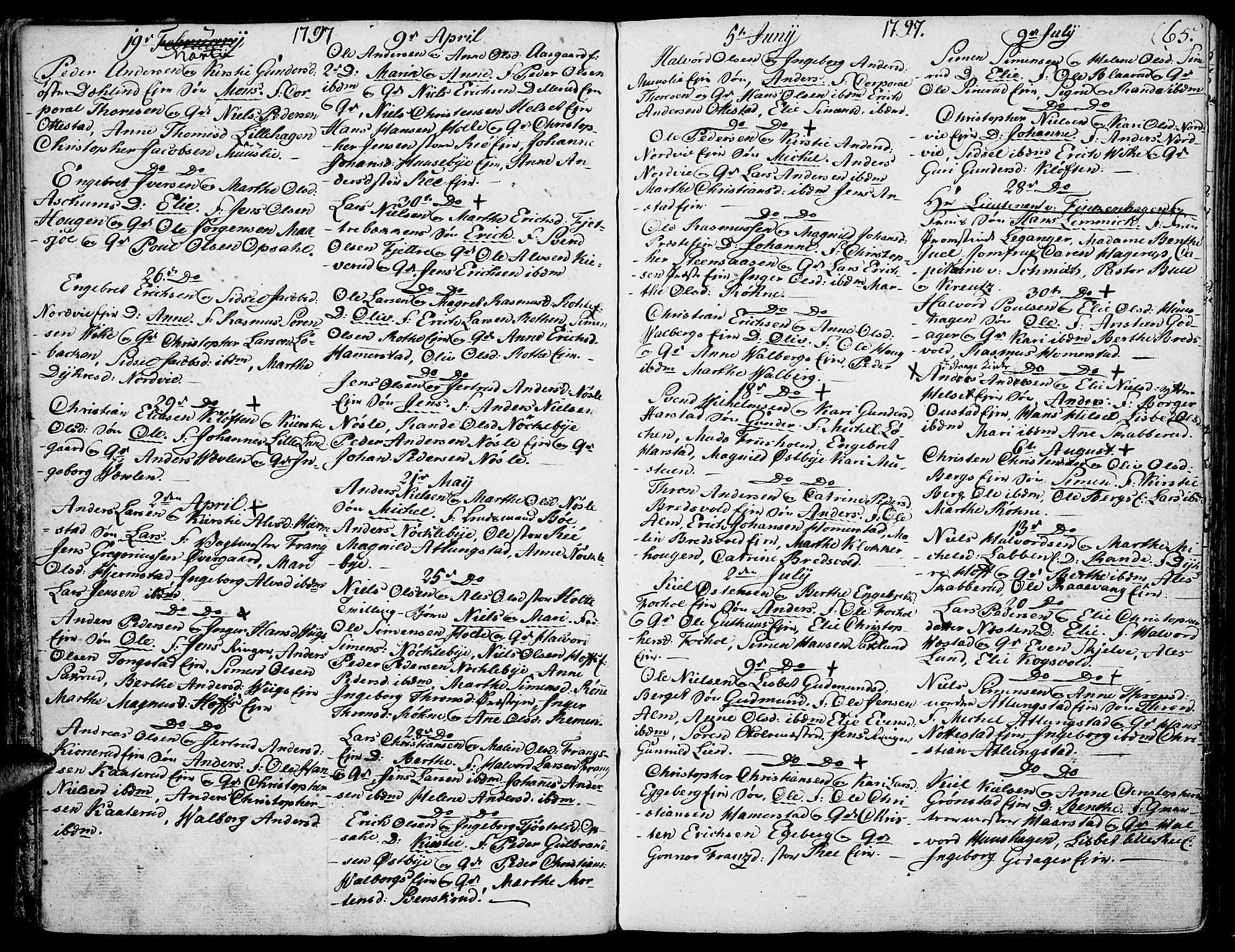 Stange prestekontor, AV/SAH-PREST-002/K/L0007: Parish register (official) no. 7, 1788-1813, p. 64-65