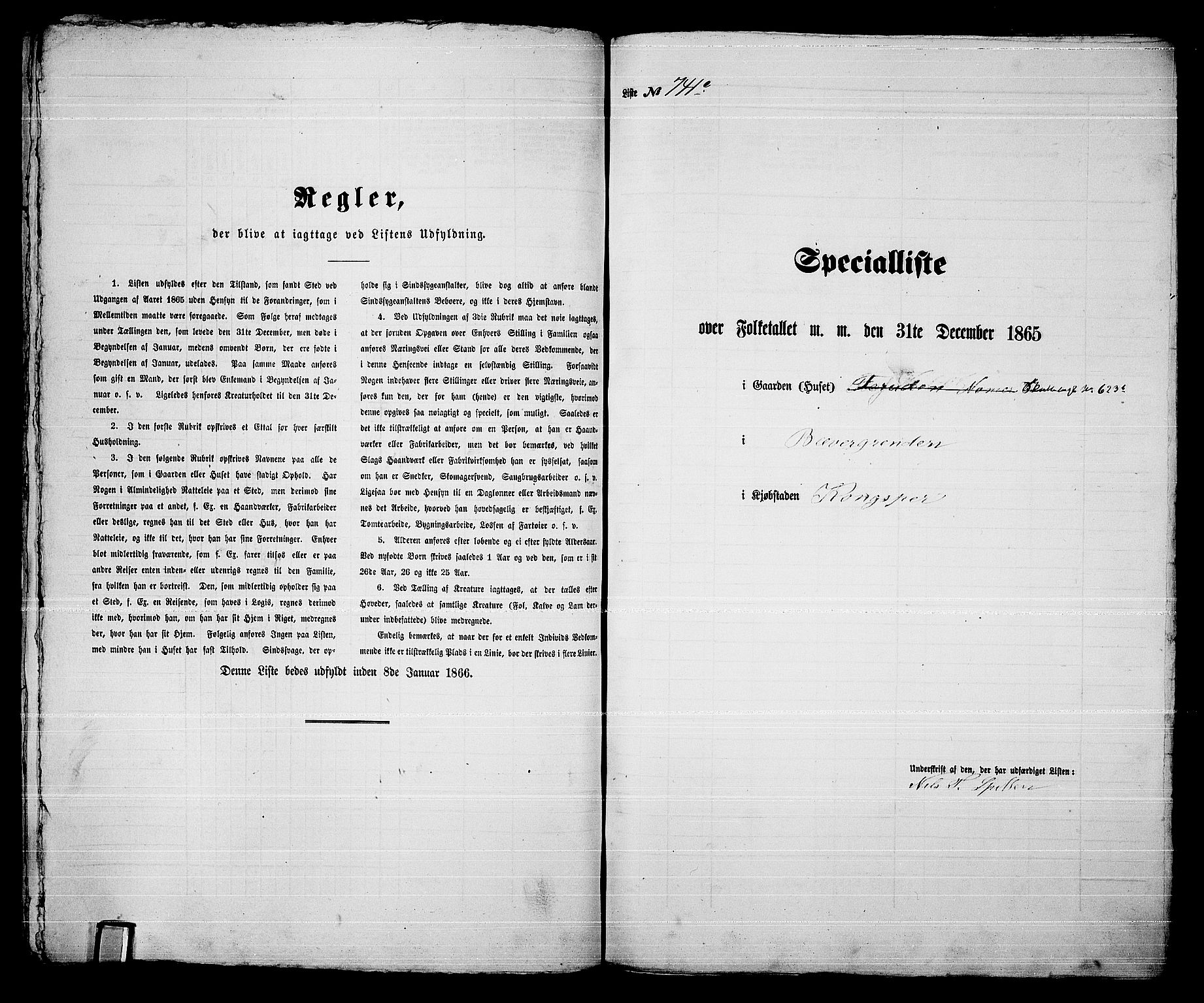 RA, 1865 census for Kongsberg/Kongsberg, 1865, p. 1510