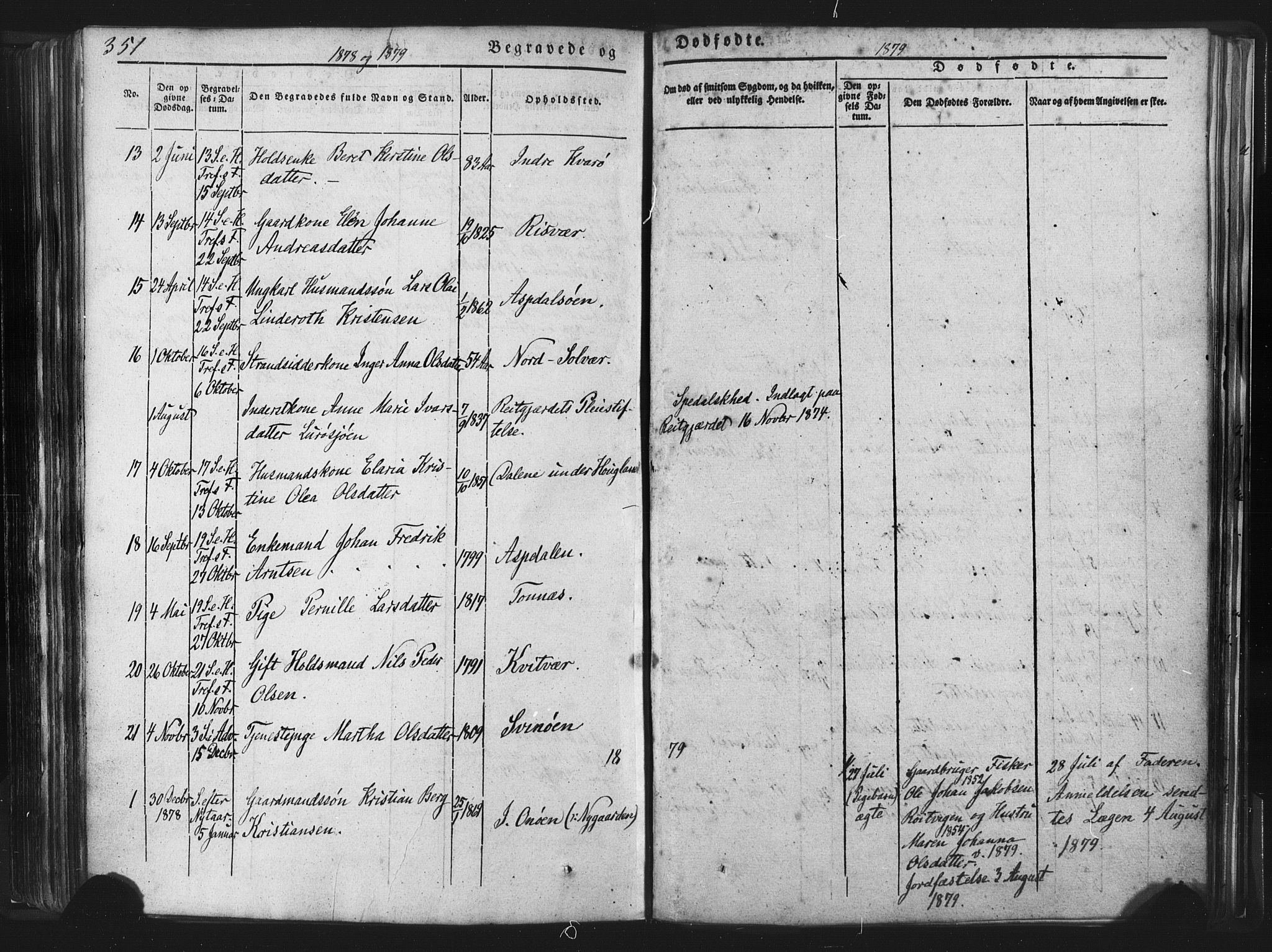 Ministerialprotokoller, klokkerbøker og fødselsregistre - Nordland, SAT/A-1459/839/L0567: Parish register (official) no. 839A04, 1863-1879, p. 351