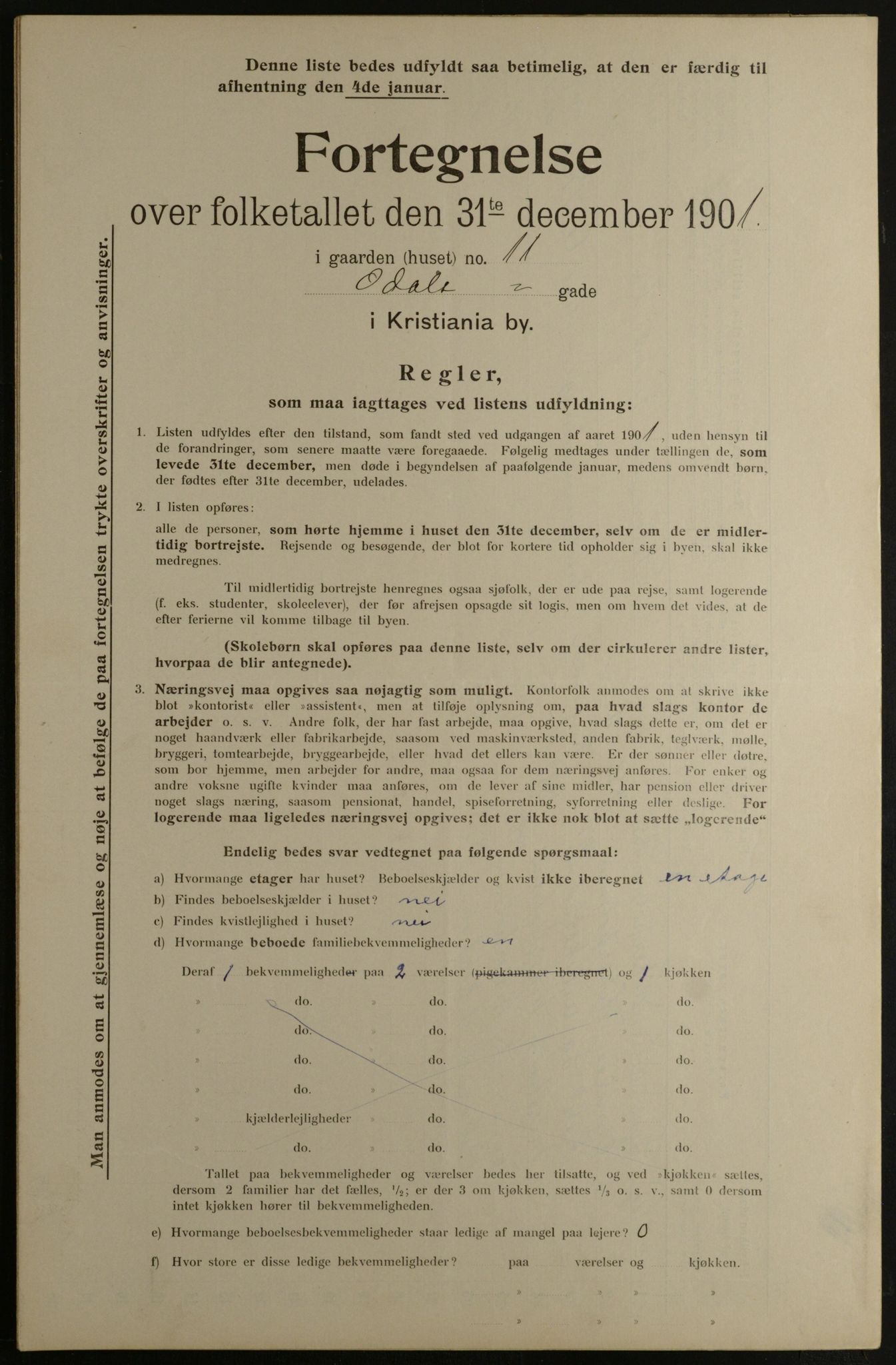 OBA, Municipal Census 1901 for Kristiania, 1901, p. 11435