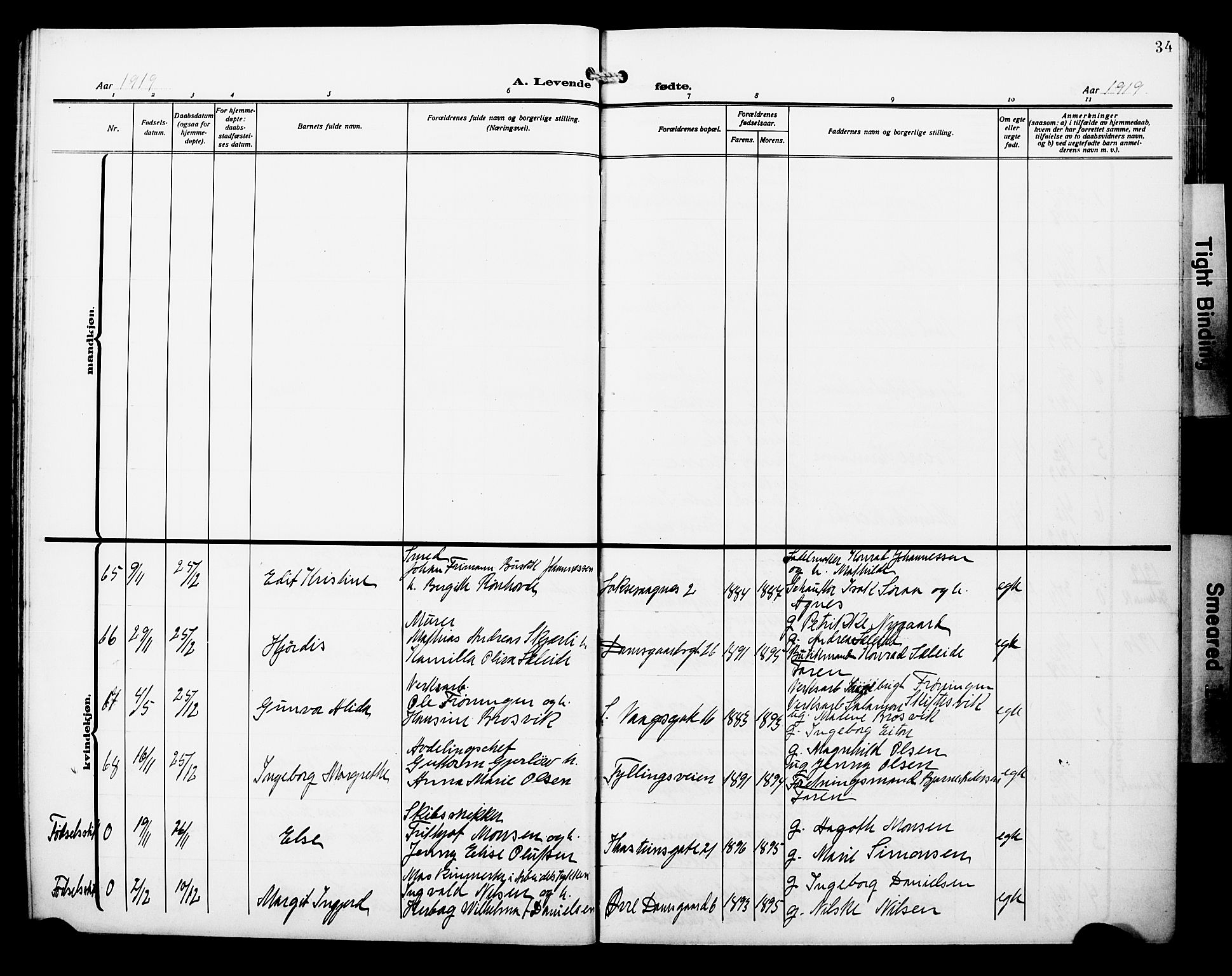 Laksevåg Sokneprestembete, AV/SAB-A-76501/H/Ha/Hab/Haba/L0006: Parish register (copy) no. A 6, 1917-1925, p. 34