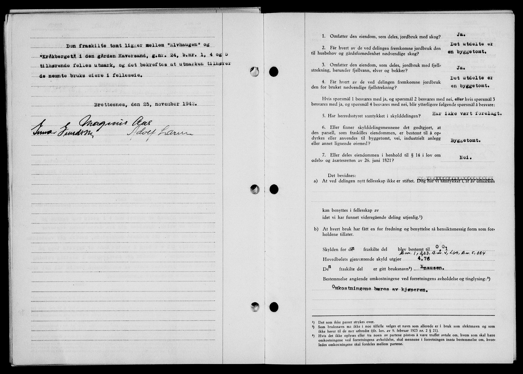 Lofoten sorenskriveri, SAT/A-0017/1/2/2C/L0010a: Mortgage book no. 10a, 1942-1943, Diary no: : 1991/1942