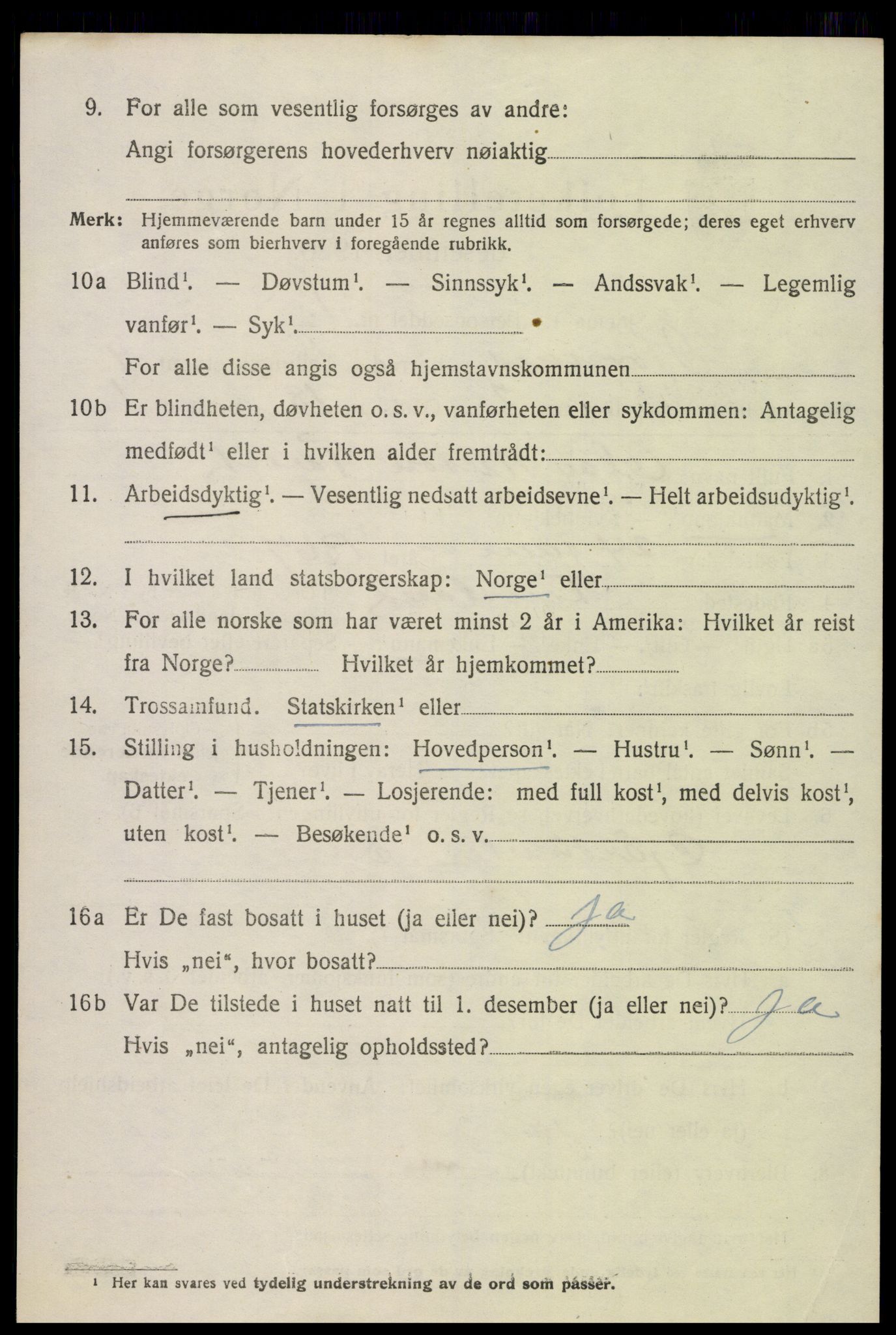 SAK, 1920 census for Hornnes, 1920, p. 2202