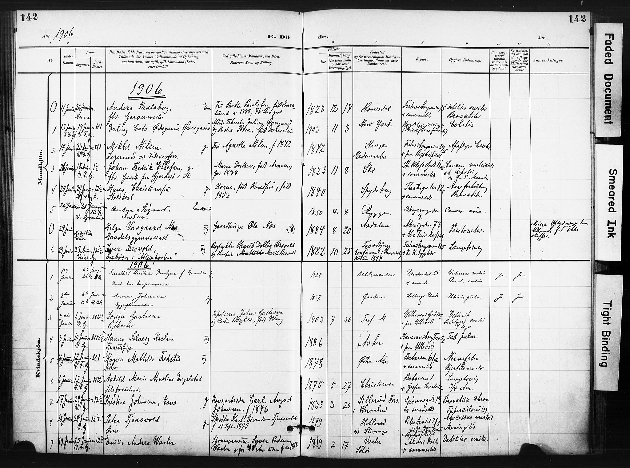 Trefoldighet prestekontor Kirkebøker, AV/SAO-A-10882/F/Fd/L0004: Parish register (official) no. IV 4, 1897-1912, p. 142