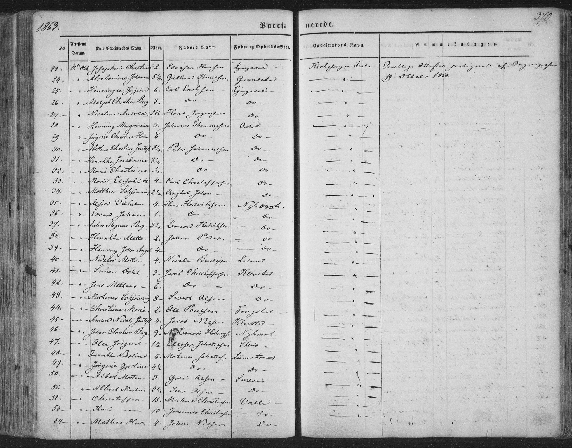 Ministerialprotokoller, klokkerbøker og fødselsregistre - Nordland, AV/SAT-A-1459/880/L1131: Parish register (official) no. 880A05, 1844-1868, p. 370