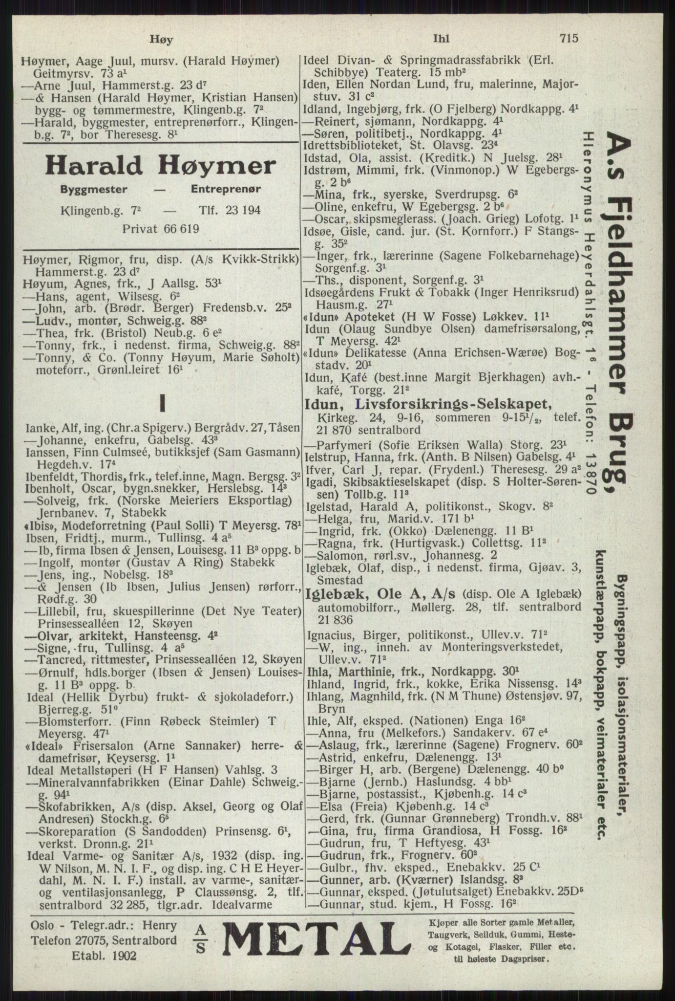 Kristiania/Oslo adressebok, PUBL/-, 1941, p. 715