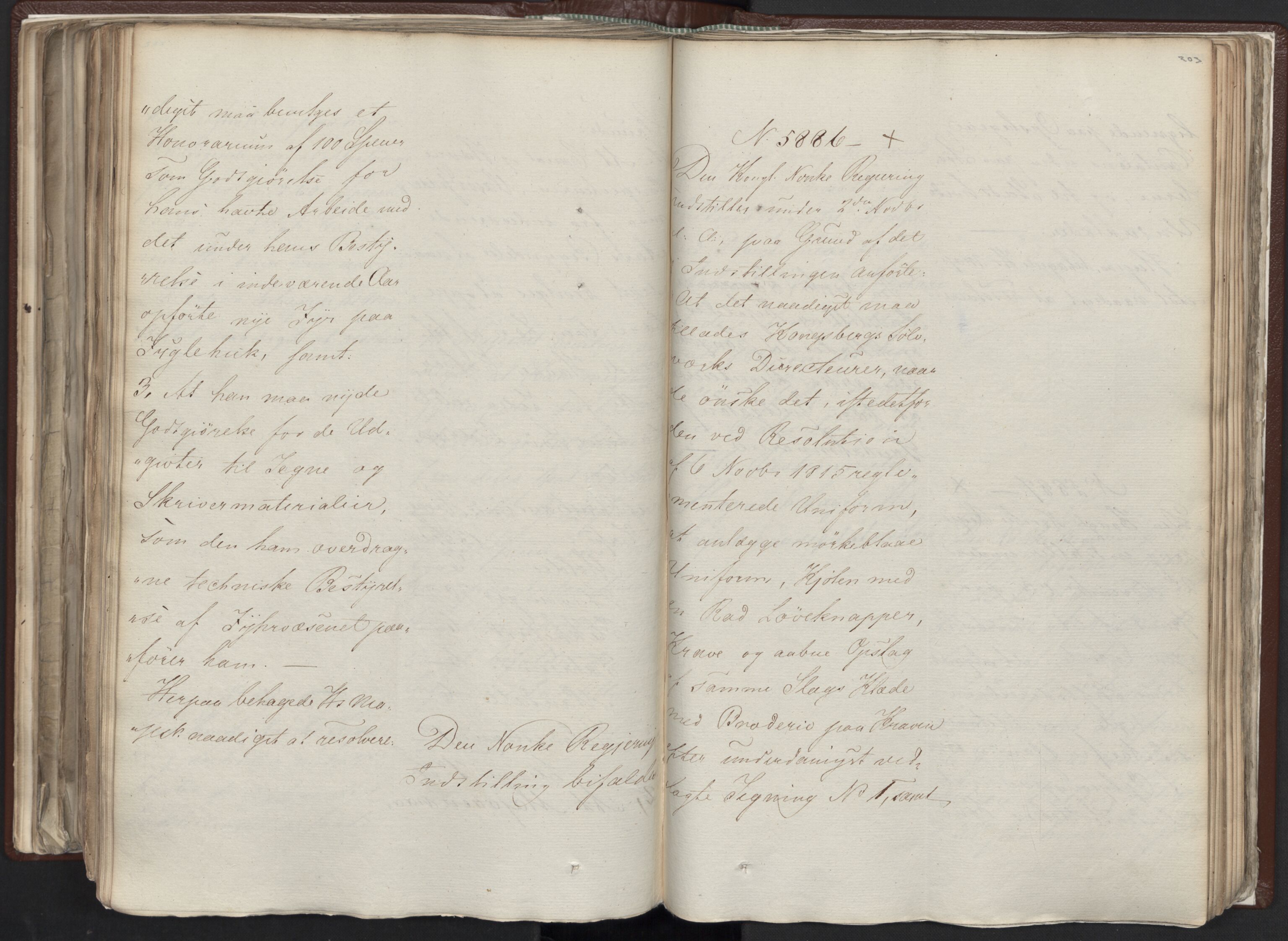 Statsrådssekretariatet, AV/RA-S-1001/A/Ab/L0012: Kgl. res. nr. 5679-6008 II, 1821, p. 202b-203a