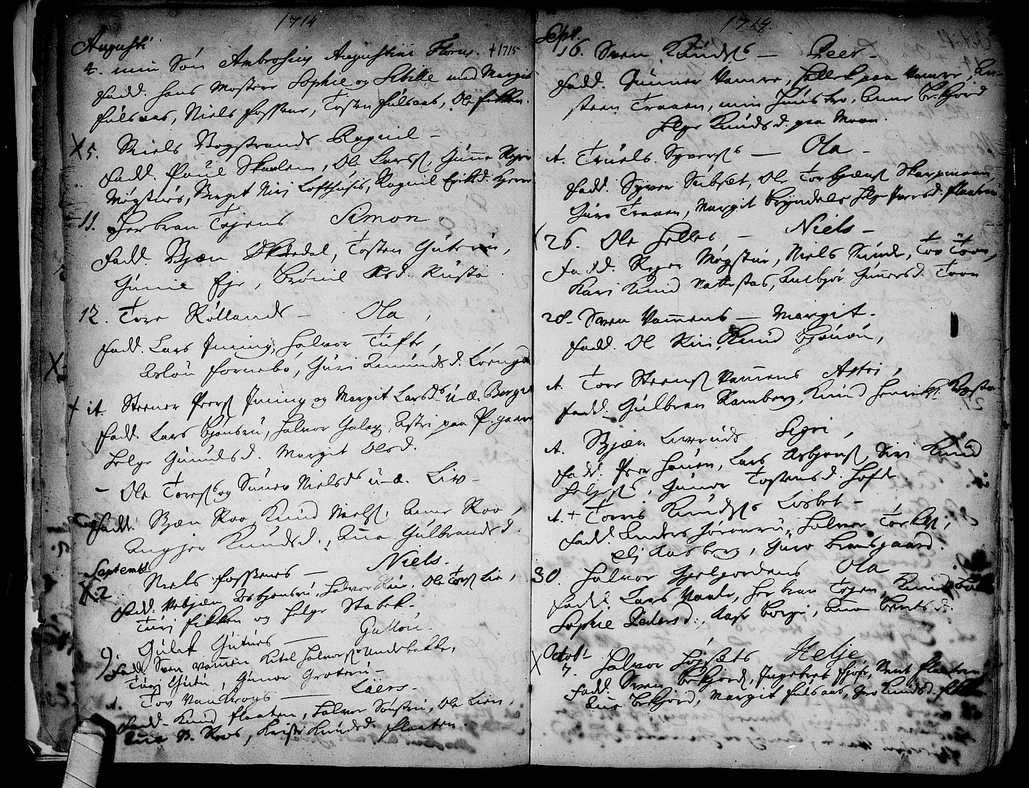 Rollag kirkebøker, AV/SAKO-A-240/F/Fa/L0002: Parish register (official) no. I 2, 1714-1742, p. 4