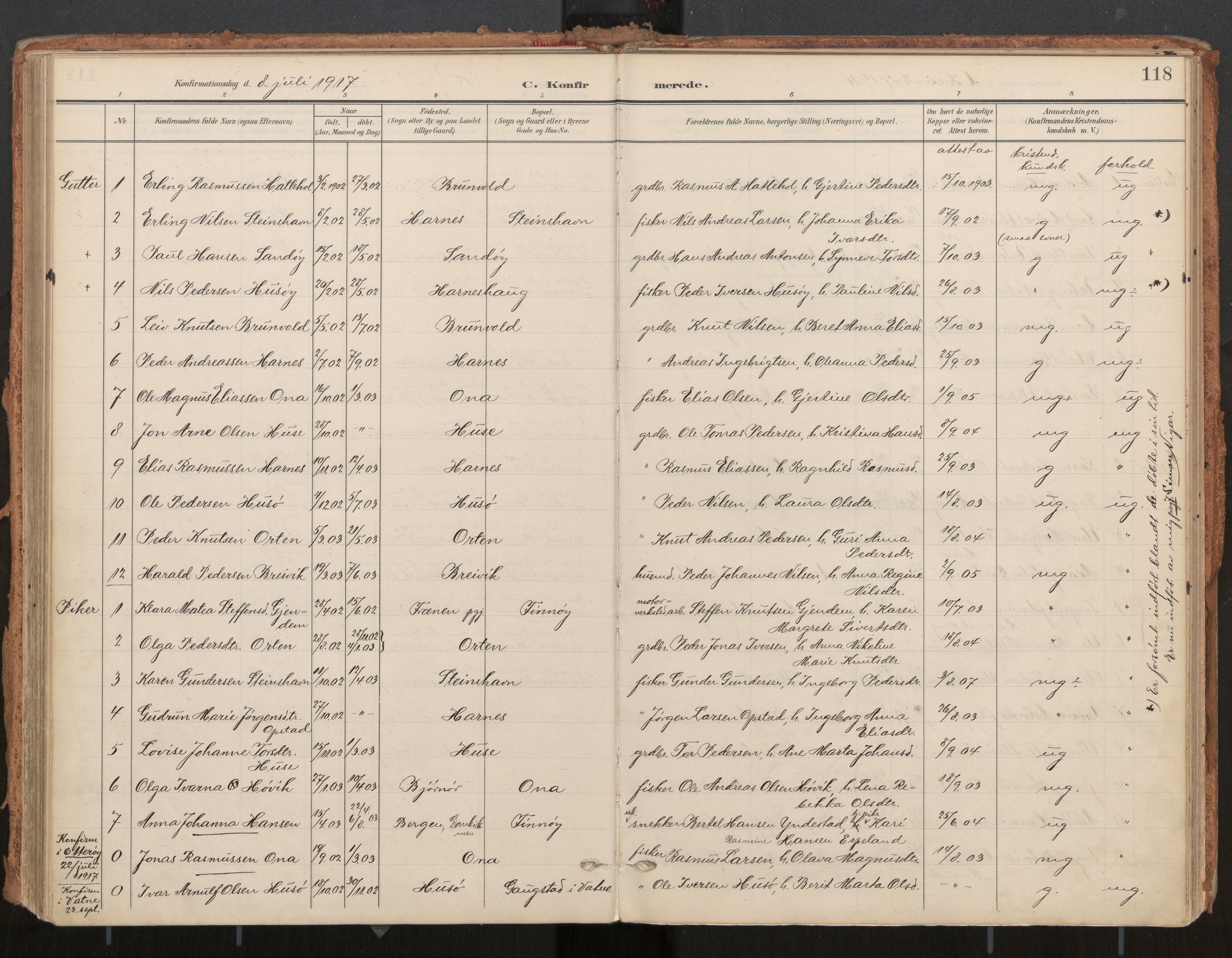 Ministerialprotokoller, klokkerbøker og fødselsregistre - Møre og Romsdal, SAT/A-1454/561/L0730: Parish register (official) no. 561A04, 1901-1929, p. 118