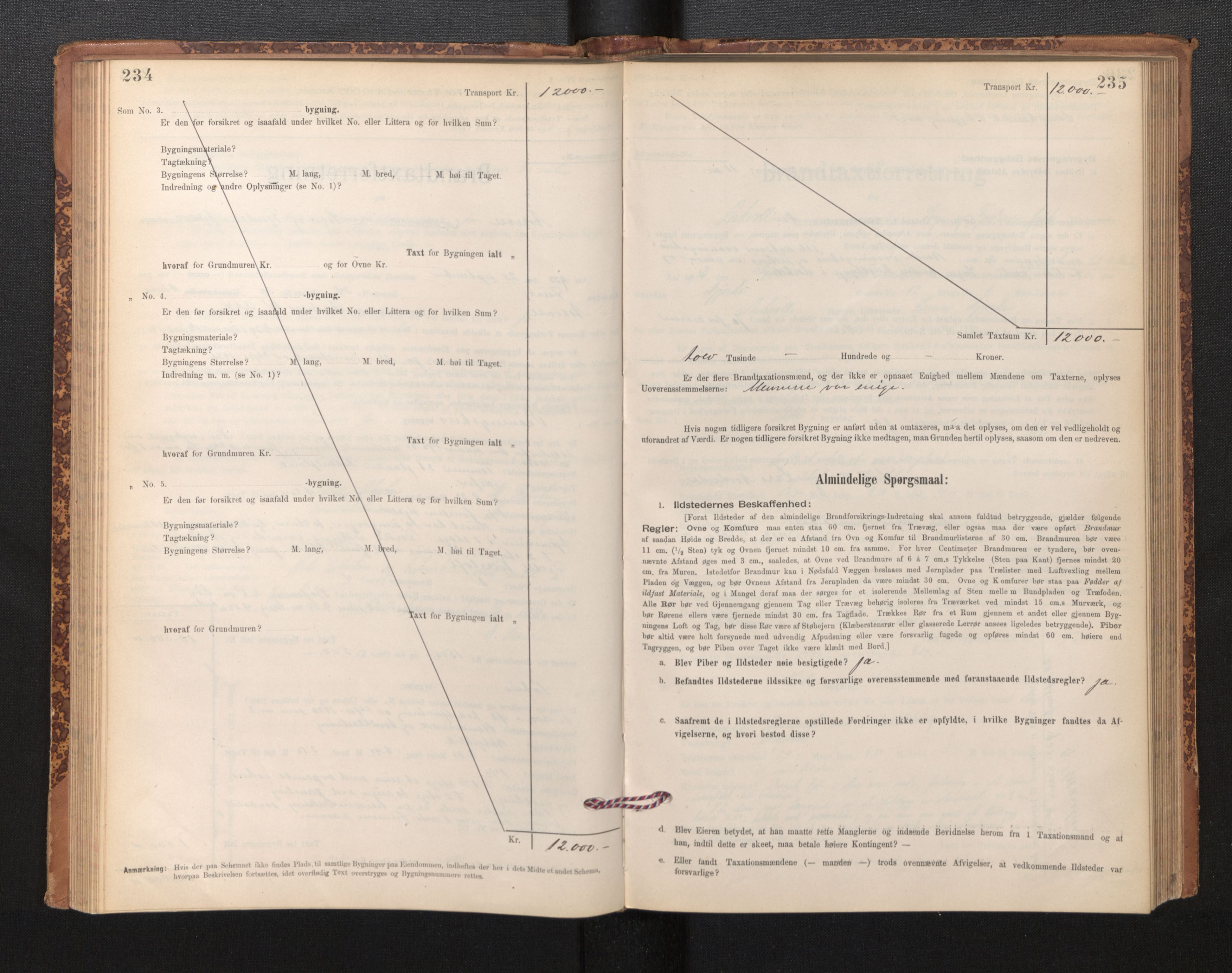 Lensmannen i Askvoll, AV/SAB-A-26301/0012/L0004: Branntakstprotokoll, skjematakst og liste over branntakstmenn, 1895-1932, p. 234-235