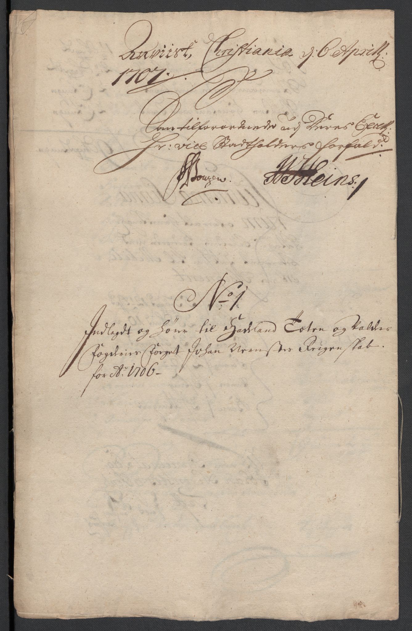 Rentekammeret inntil 1814, Reviderte regnskaper, Fogderegnskap, RA/EA-4092/R18/L1304: Fogderegnskap Hadeland, Toten og Valdres, 1706, p. 19