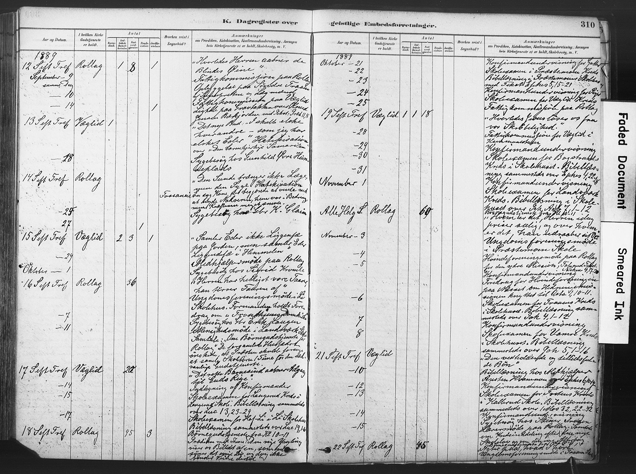 Rollag kirkebøker, AV/SAKO-A-240/F/Fa/L0011: Parish register (official) no. I 11, 1878-1902, p. 310