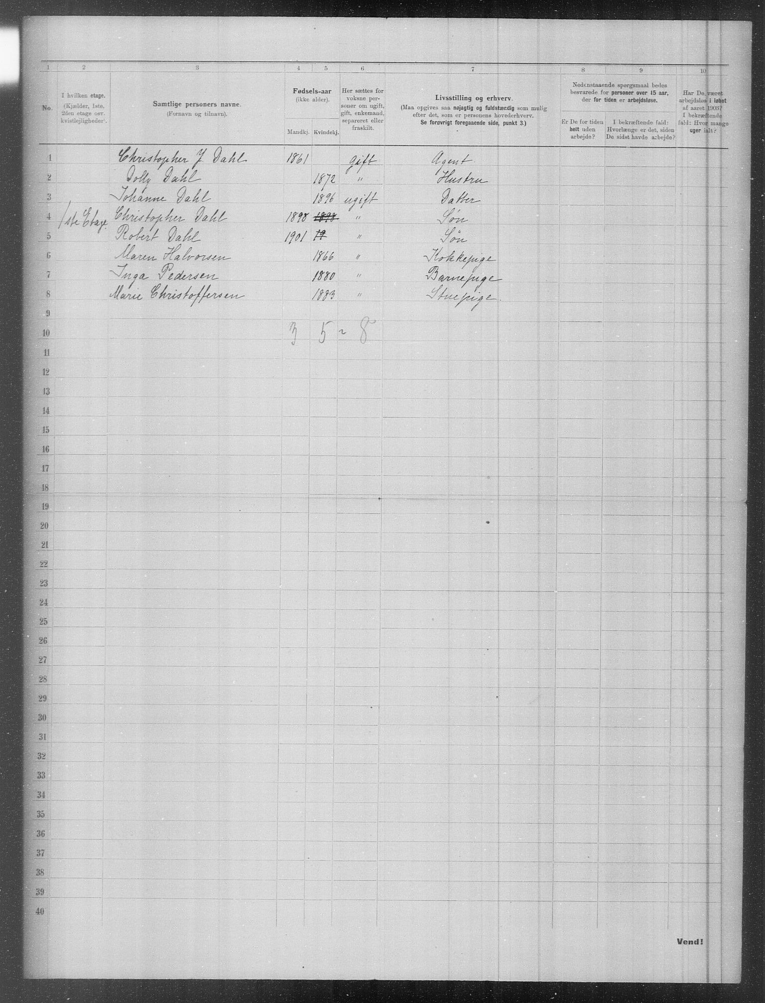 OBA, Municipal Census 1903 for Kristiania, 1903, p. 5542