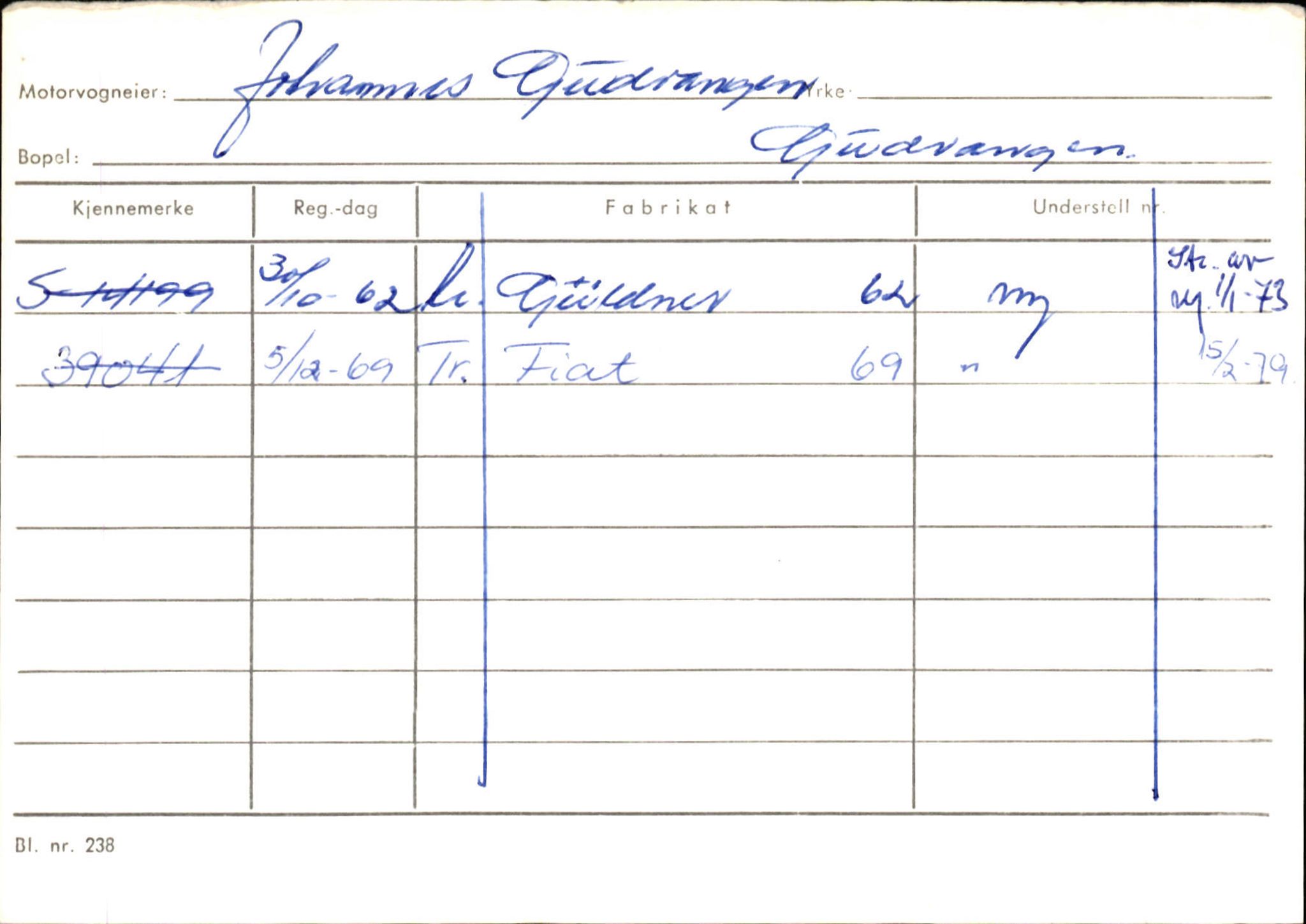 Statens vegvesen, Sogn og Fjordane vegkontor, AV/SAB-A-5301/4/F/L0125: Eigarregister Sogndal V-Å. Aurland A-Å. Fjaler A-N, 1945-1975, p. 661