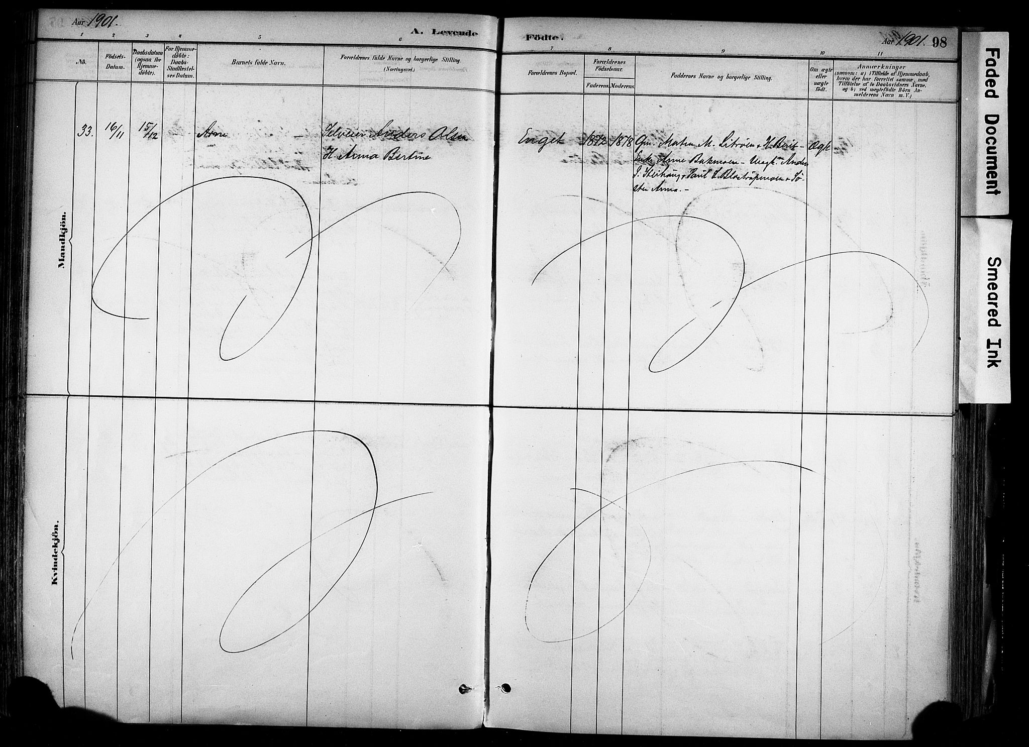 Alvdal prestekontor, AV/SAH-PREST-060/H/Ha/Haa/L0002: Parish register (official) no. 2, 1883-1906, p. 98