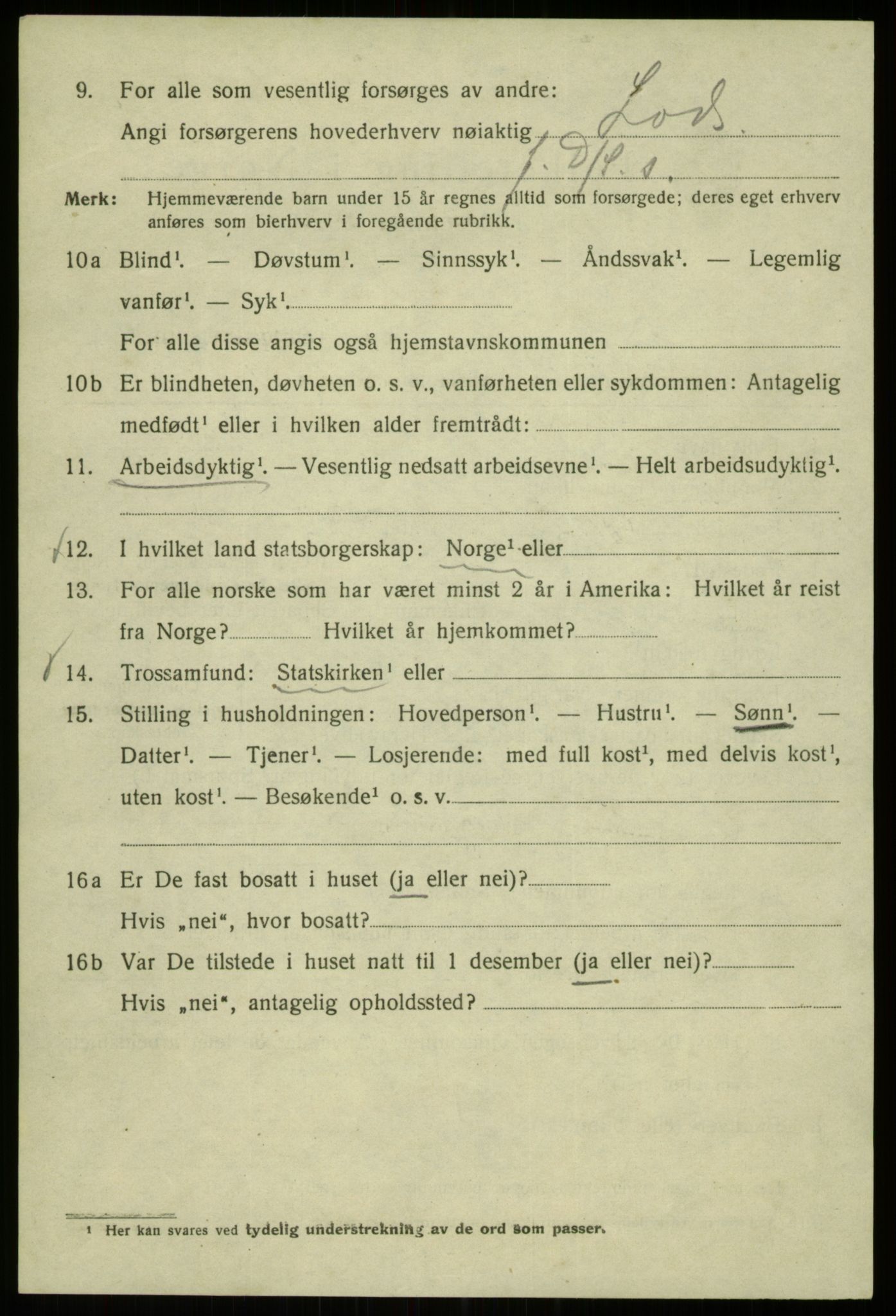 SAB, 1920 census for Bergen, 1920, p. 168753