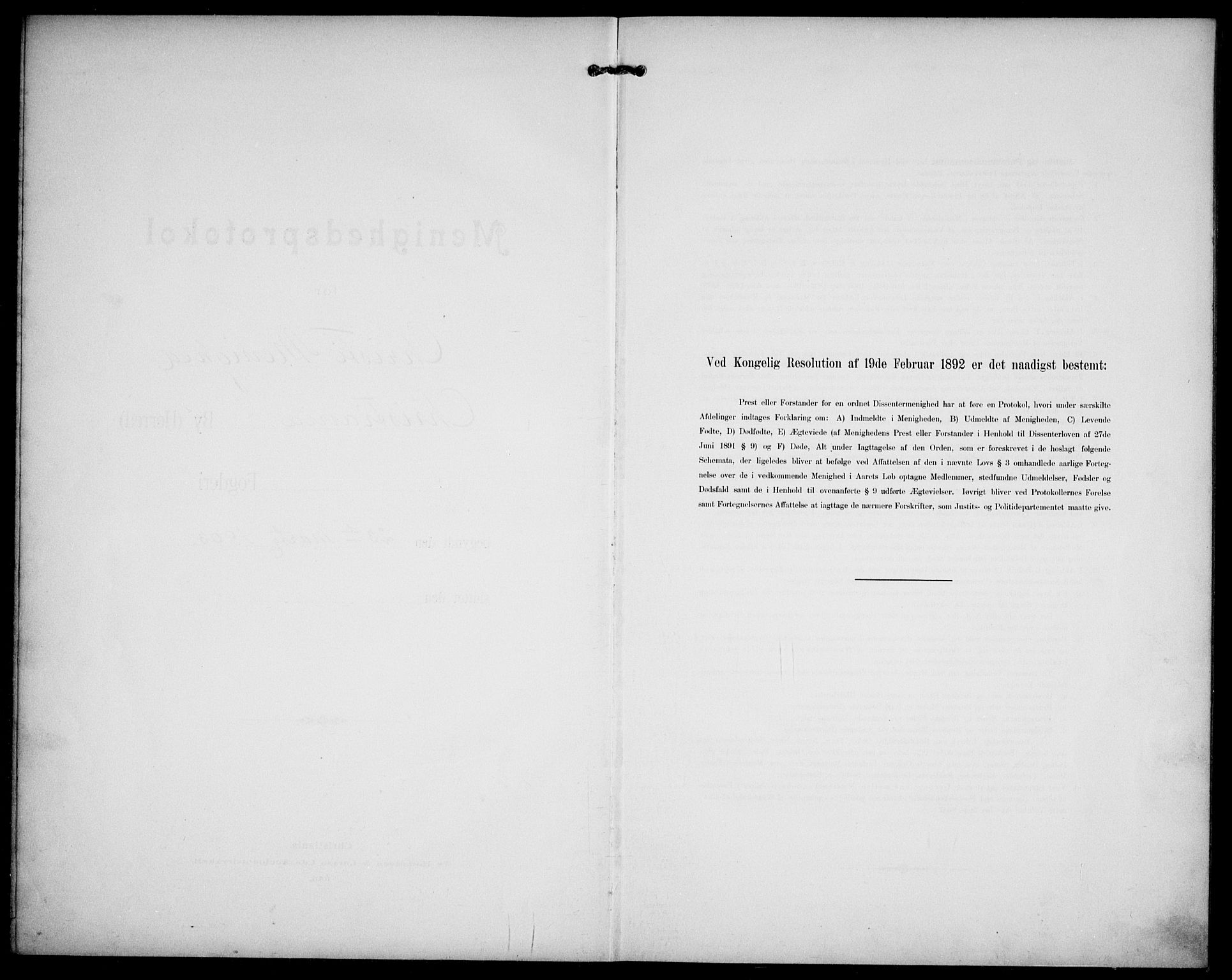 Kristi menighet Oslo , SAO/PAO-0220/A/L0001: Dissenter register no. 1, 1903-1938