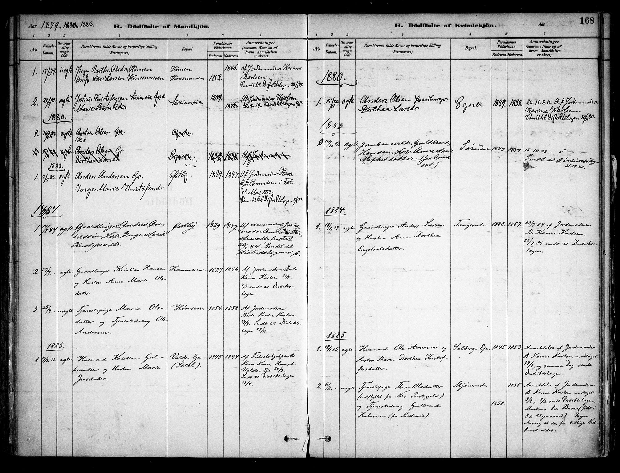 Sørum prestekontor Kirkebøker, AV/SAO-A-10303/F/Fa/L0007: Parish register (official) no. I 7, 1878-1914, p. 168