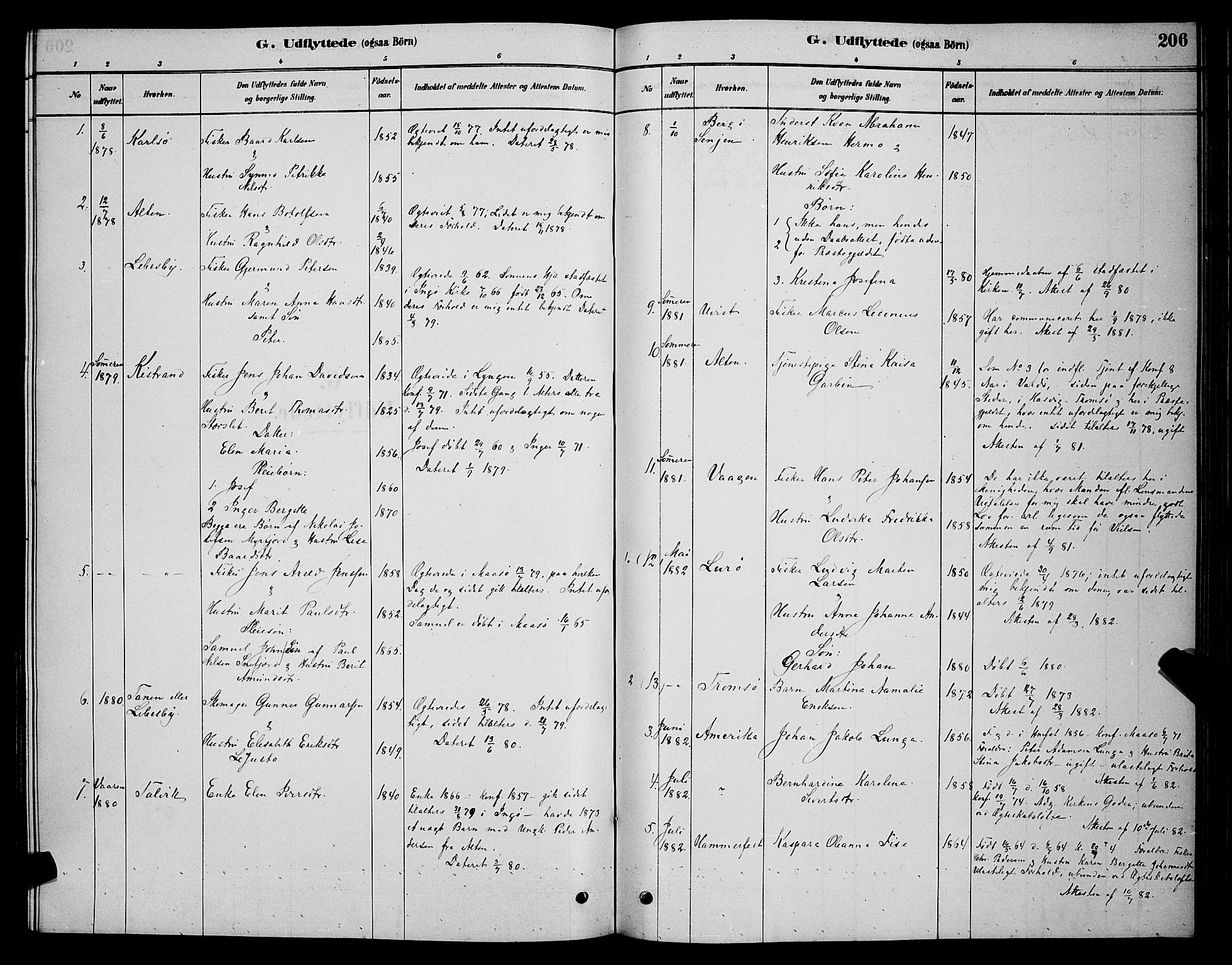 Måsøy sokneprestkontor, SATØ/S-1348/H/Hb/L0002klokker: Parish register (copy) no. 2, 1876-1888, p. 206