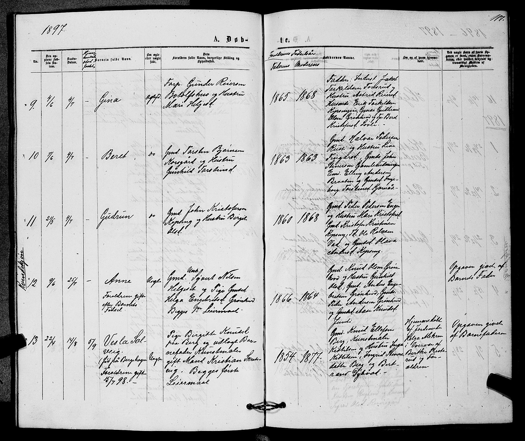 Sigdal kirkebøker, AV/SAKO-A-245/G/Gb/L0002: Parish register (copy) no. II 2, 1875-1900, p. 117