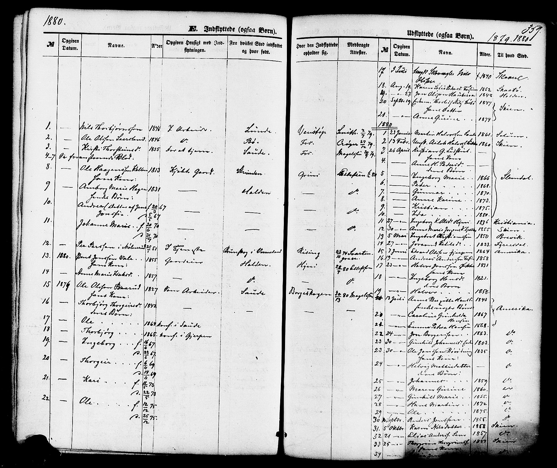 Gjerpen kirkebøker, AV/SAKO-A-265/F/Fa/L0009: Parish register (official) no. I 9, 1872-1885, p. 359