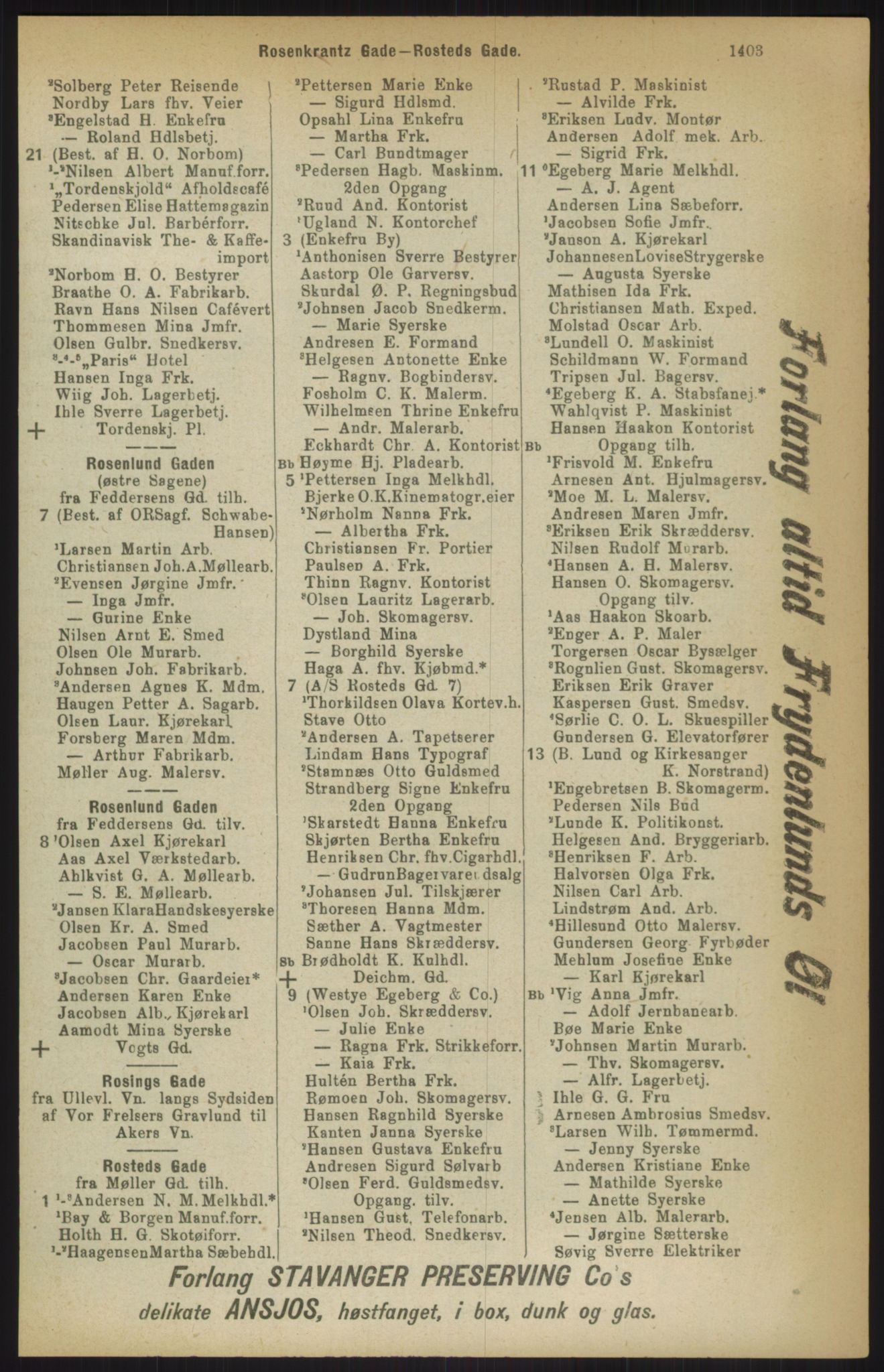 Kristiania/Oslo adressebok, PUBL/-, 1911, p. 1403