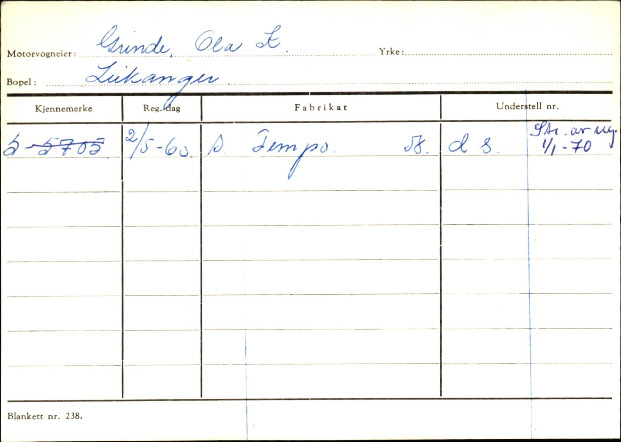 Statens vegvesen, Sogn og Fjordane vegkontor, AV/SAB-A-5301/4/F/L0126: Eigarregister Fjaler M-Å. Leikanger A-Å, 1945-1975, p. 1227