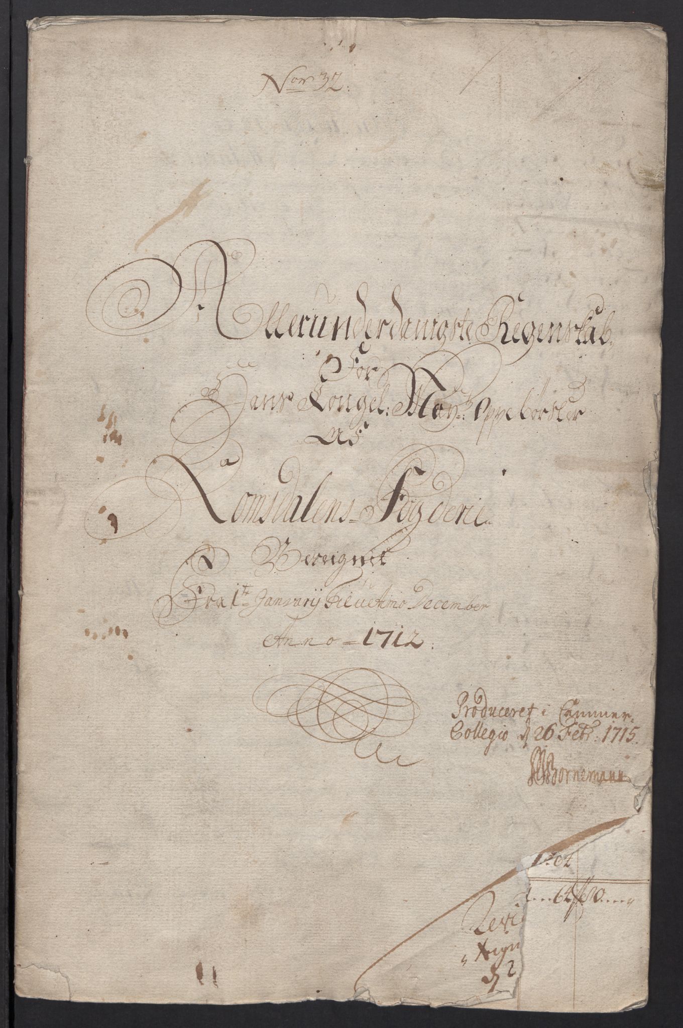 Rentekammeret inntil 1814, Reviderte regnskaper, Fogderegnskap, RA/EA-4092/R55/L3661: Fogderegnskap Romsdal, 1712, p. 3