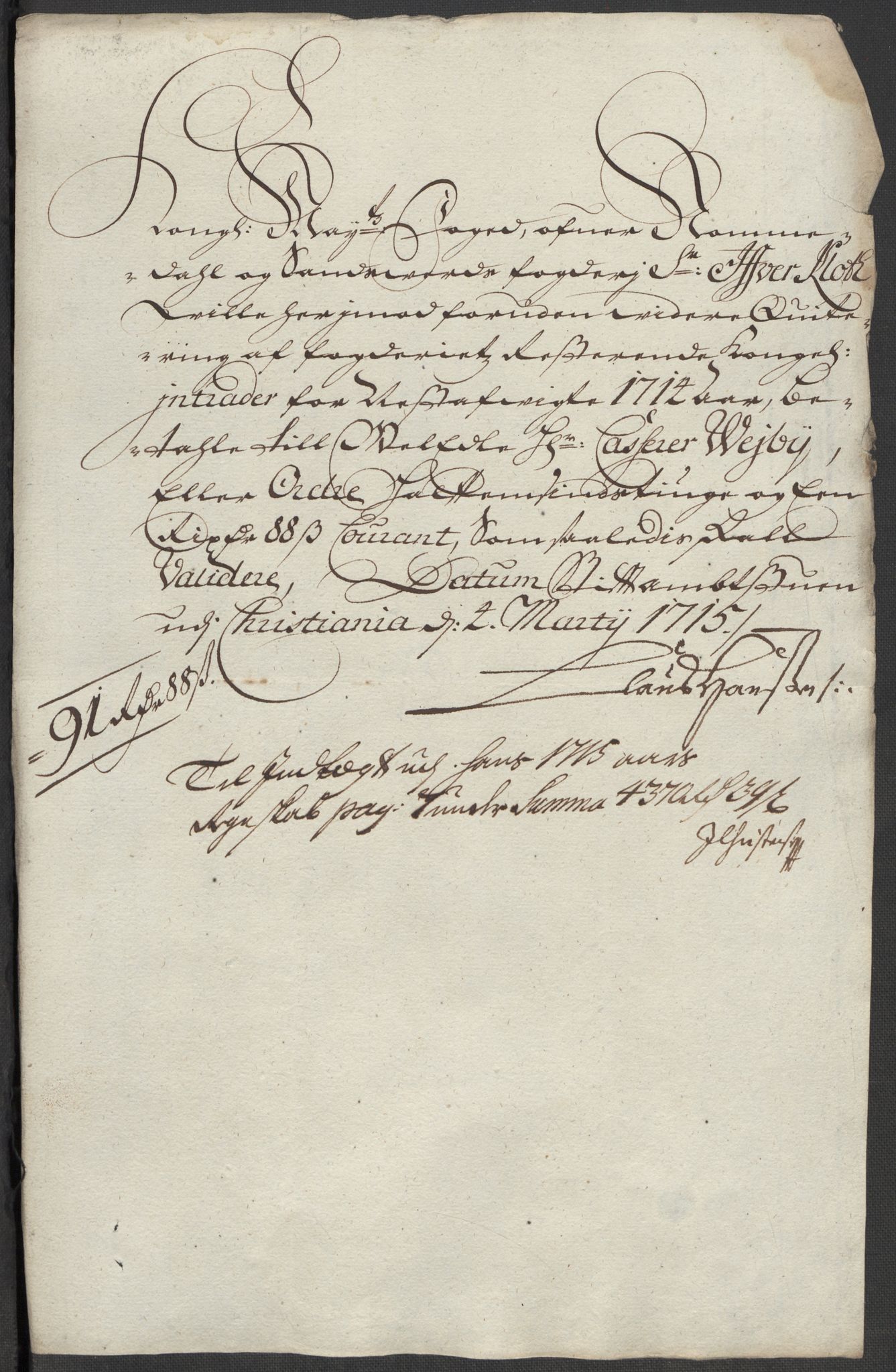 Rentekammeret inntil 1814, Reviderte regnskaper, Fogderegnskap, AV/RA-EA-4092/R24/L1591: Fogderegnskap Numedal og Sandsvær, 1715, p. 362