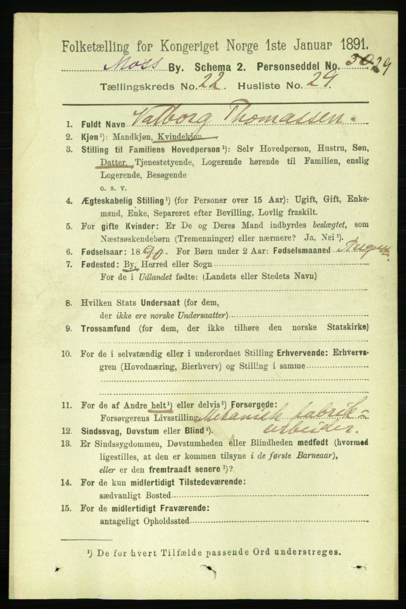 RA, 1891 census for 0104 Moss, 1891, p. 9768