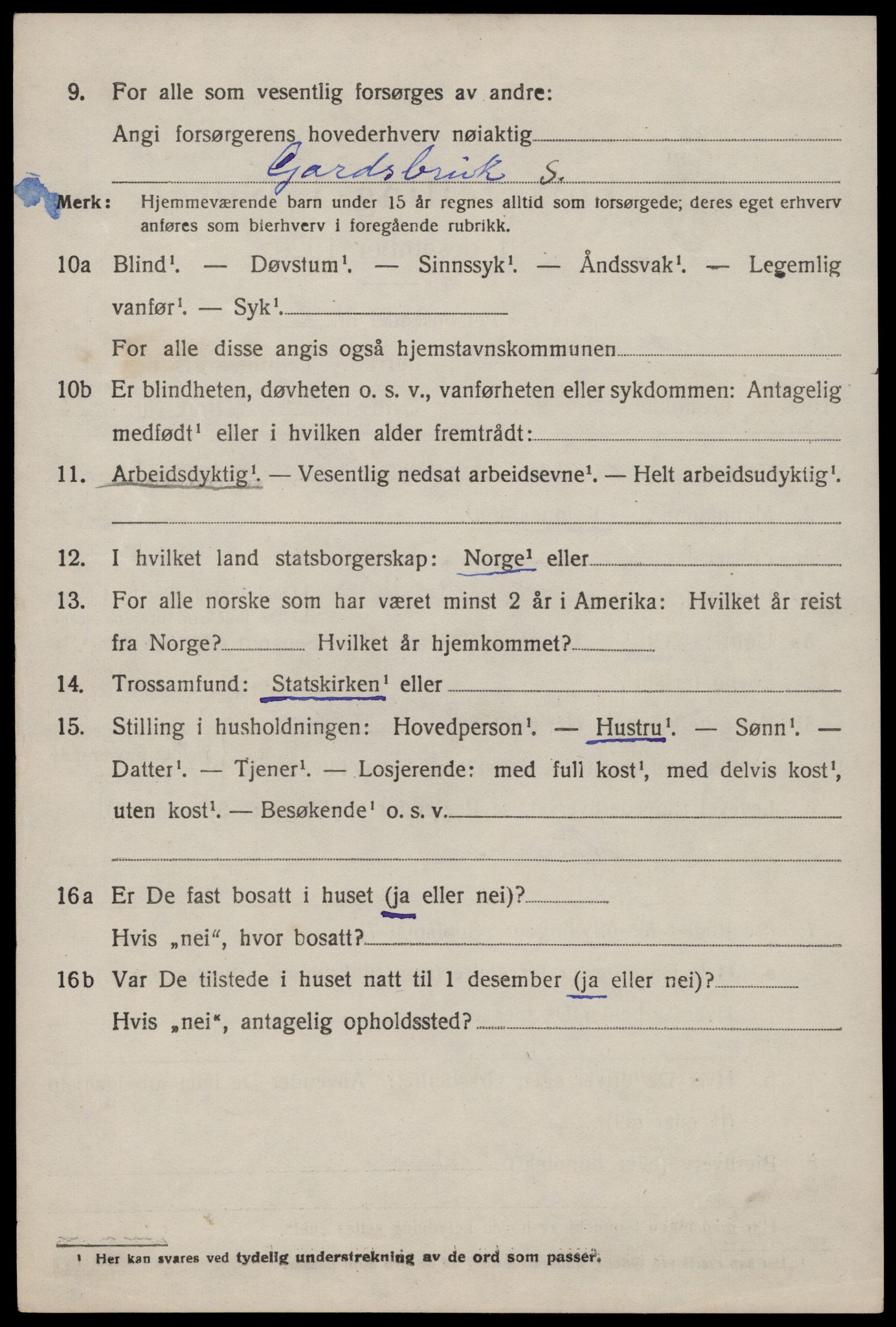 SAST, 1920 census for Suldal, 1920, p. 1339