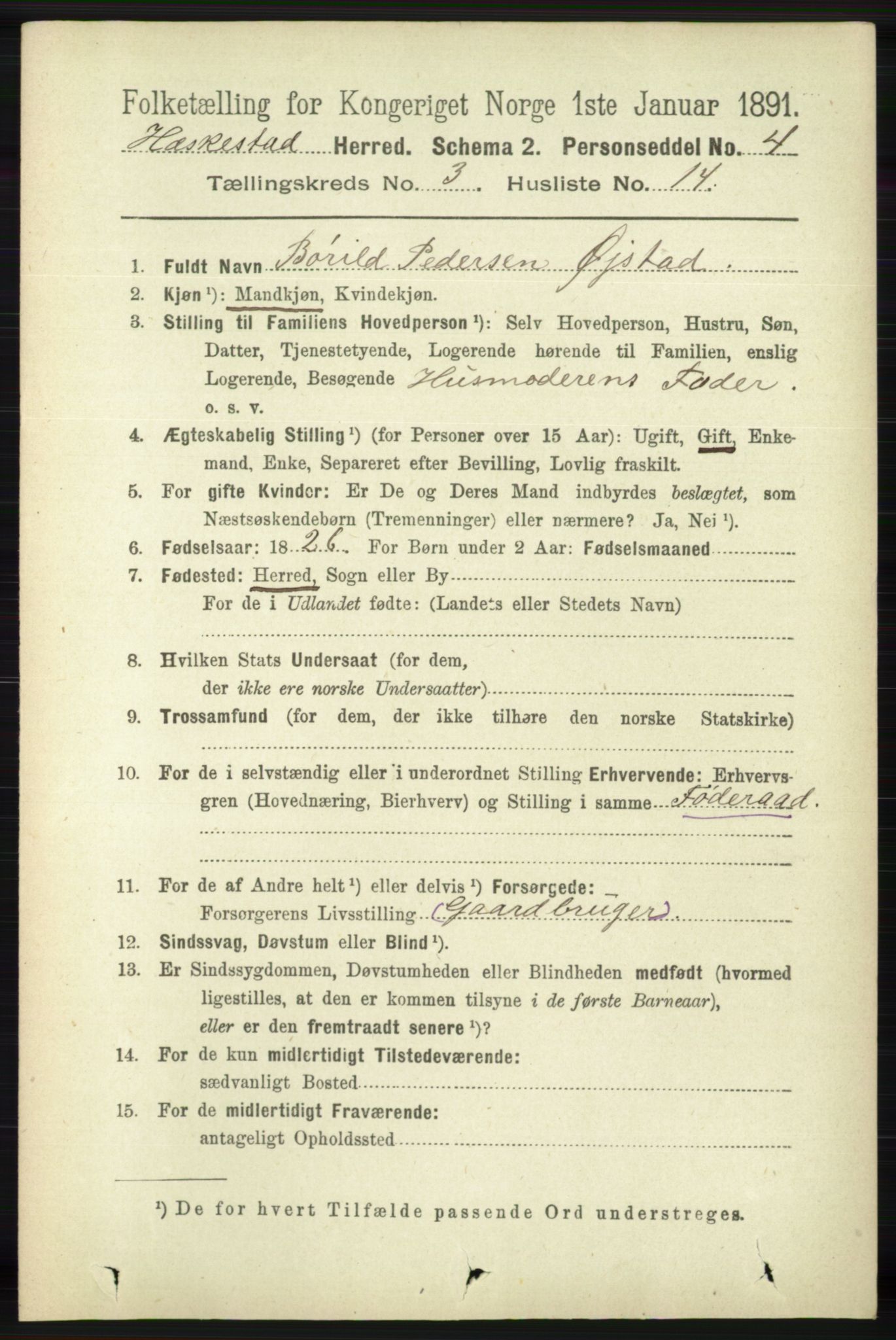 RA, 1891 census for 1113 Heskestad, 1891, p. 487