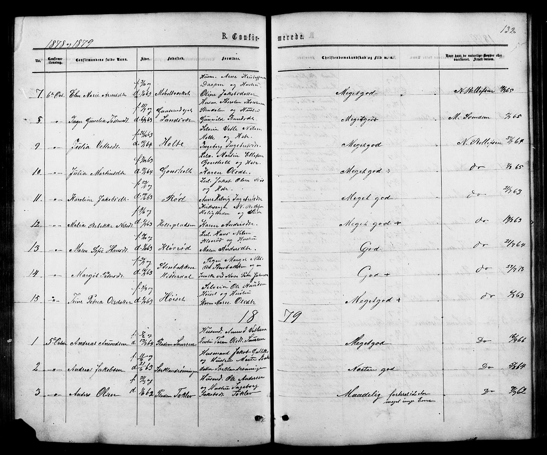 Siljan kirkebøker, SAKO/A-300/G/Ga/L0002: Parish register (copy) no. 2, 1864-1908, p. 132