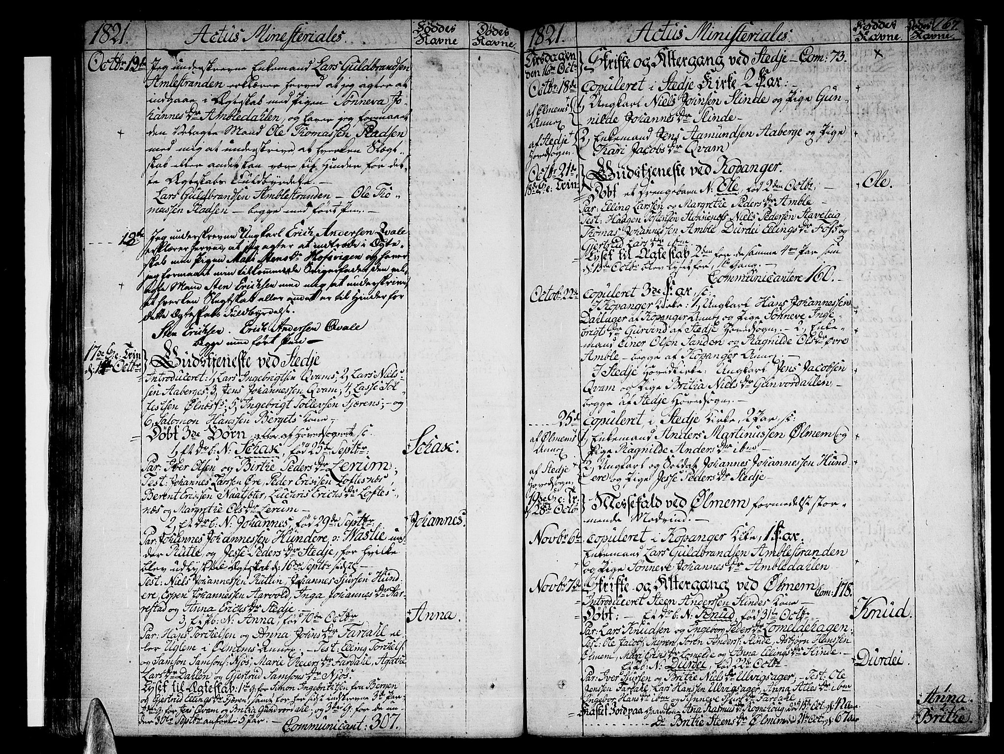 Sogndal sokneprestembete, SAB/A-81301/H/Haa/Haaa/L0009: Parish register (official) no. A 9, 1809-1821, p. 167