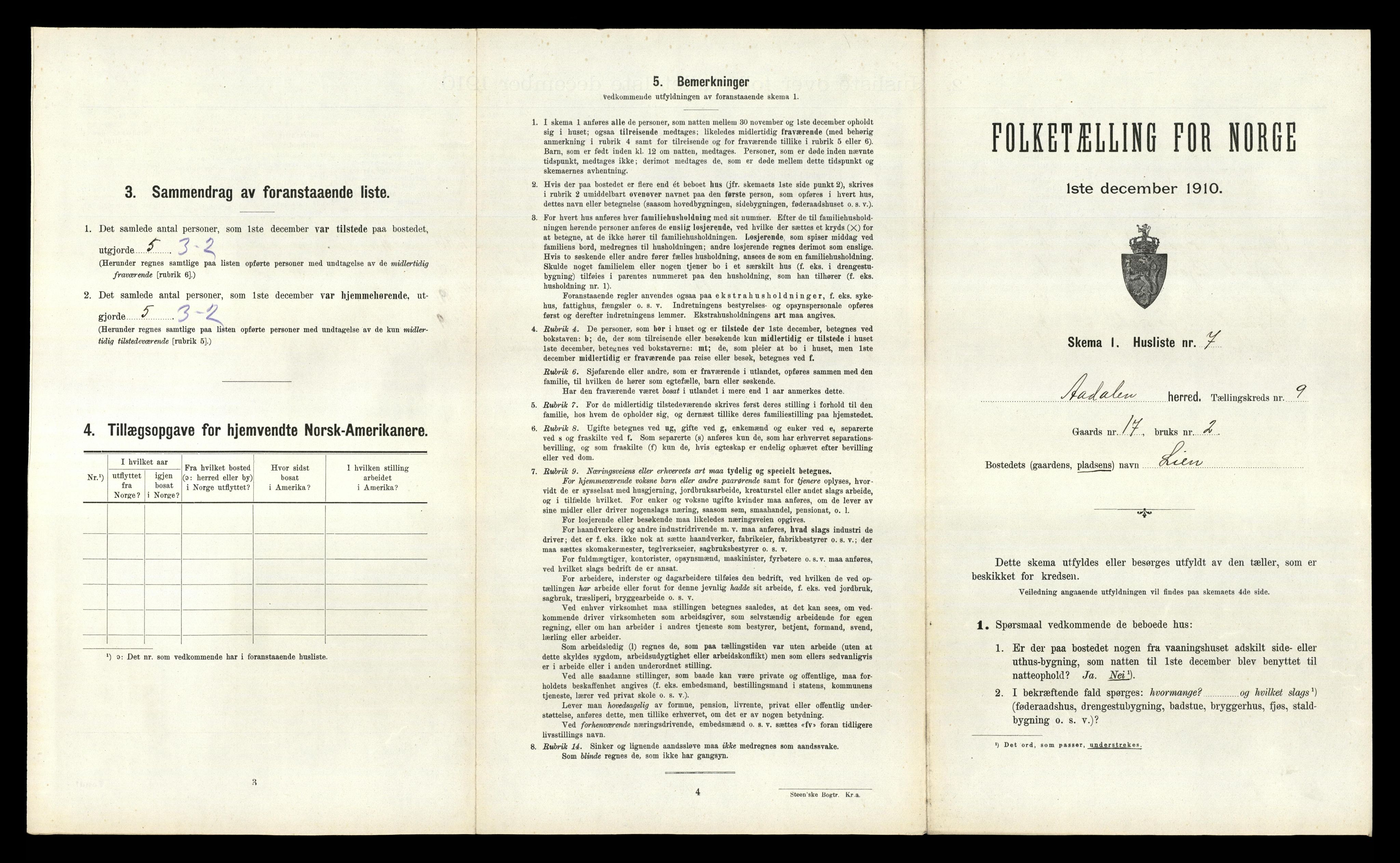 RA, 1910 census for Ådal, 1910, p. 795