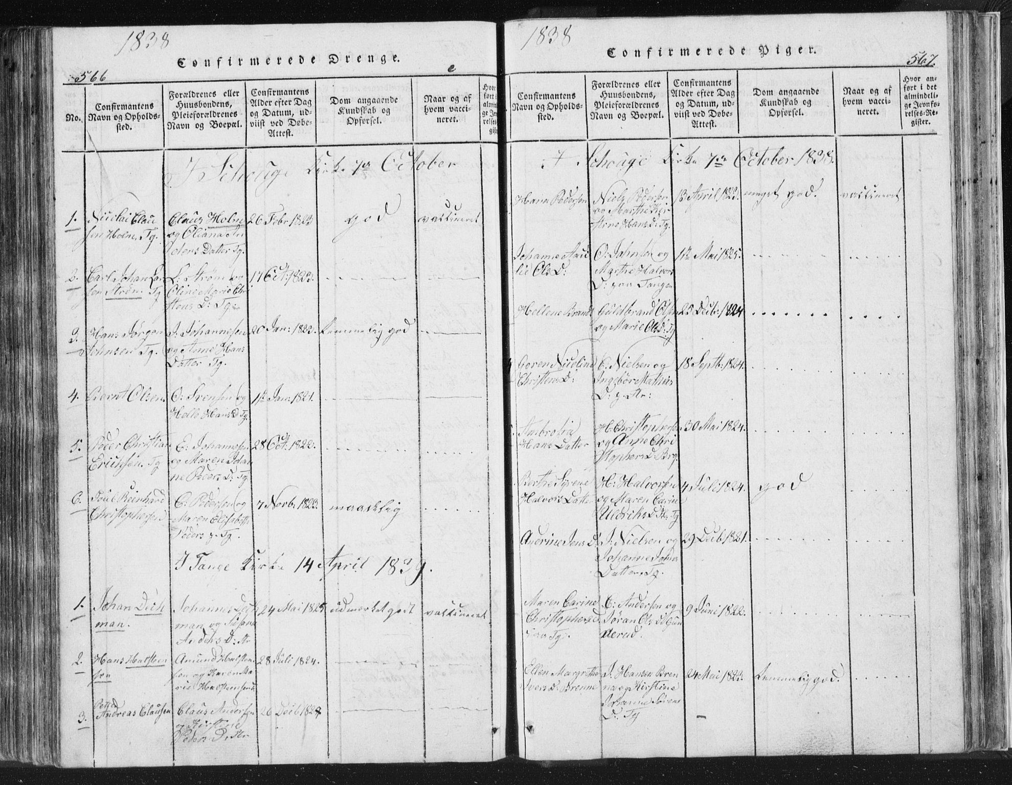 Strømsø kirkebøker, AV/SAKO-A-246/F/Fb/L0004: Parish register (official) no. II 4, 1814-1843, p. 566-567