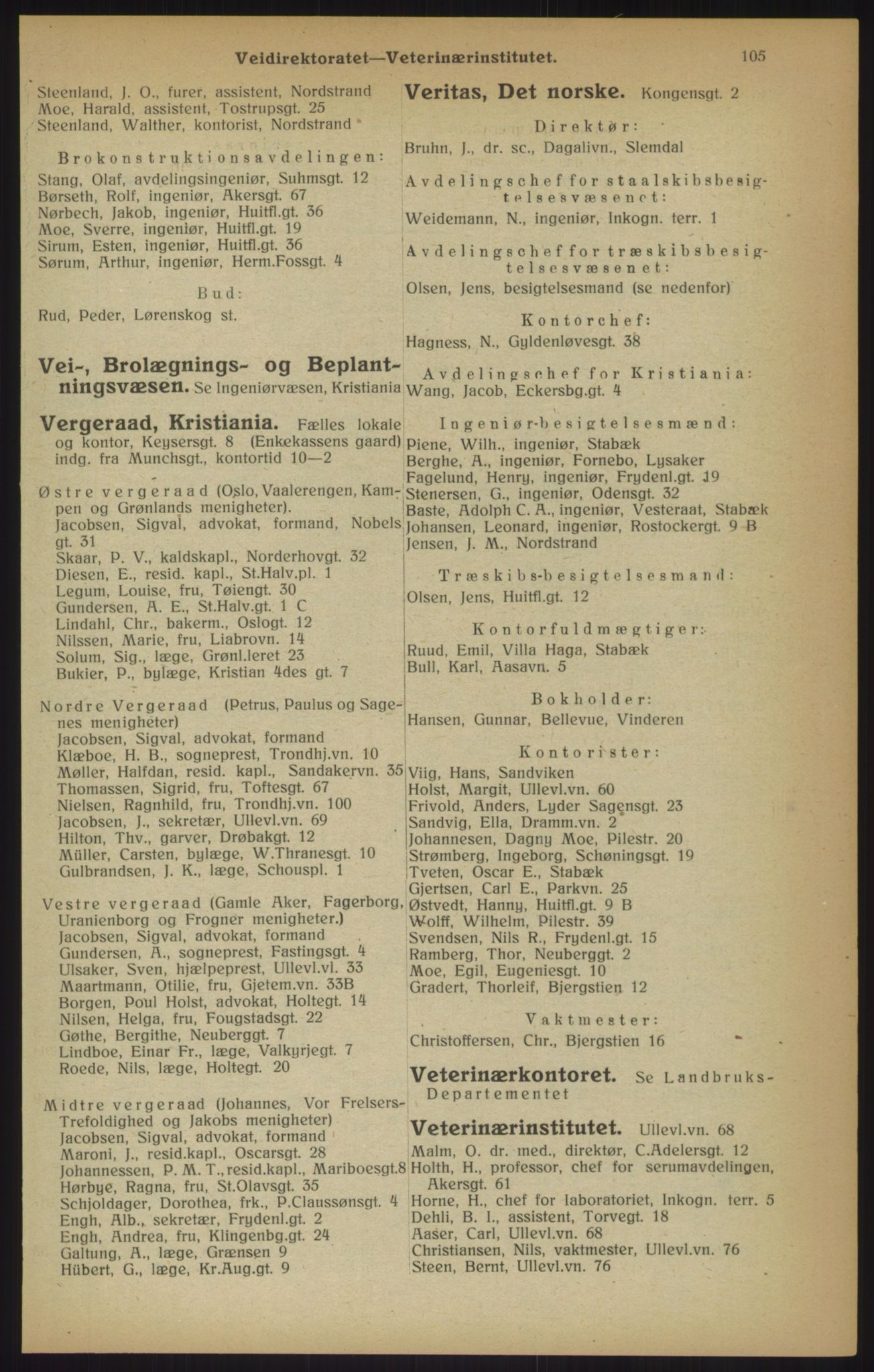 Kristiania/Oslo adressebok, PUBL/-, 1915, p. 105