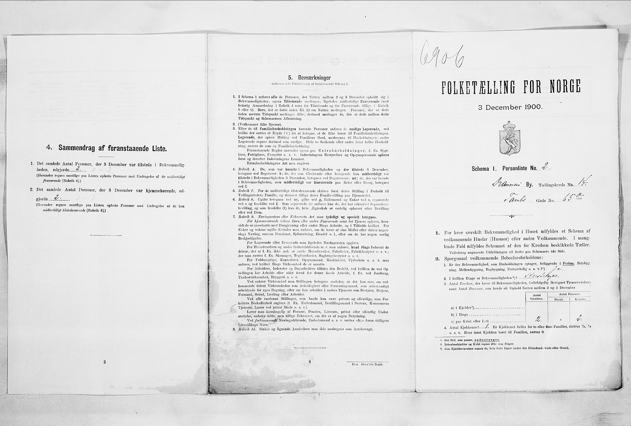 RA, 1900 census for Drammen, 1900, p. 2746